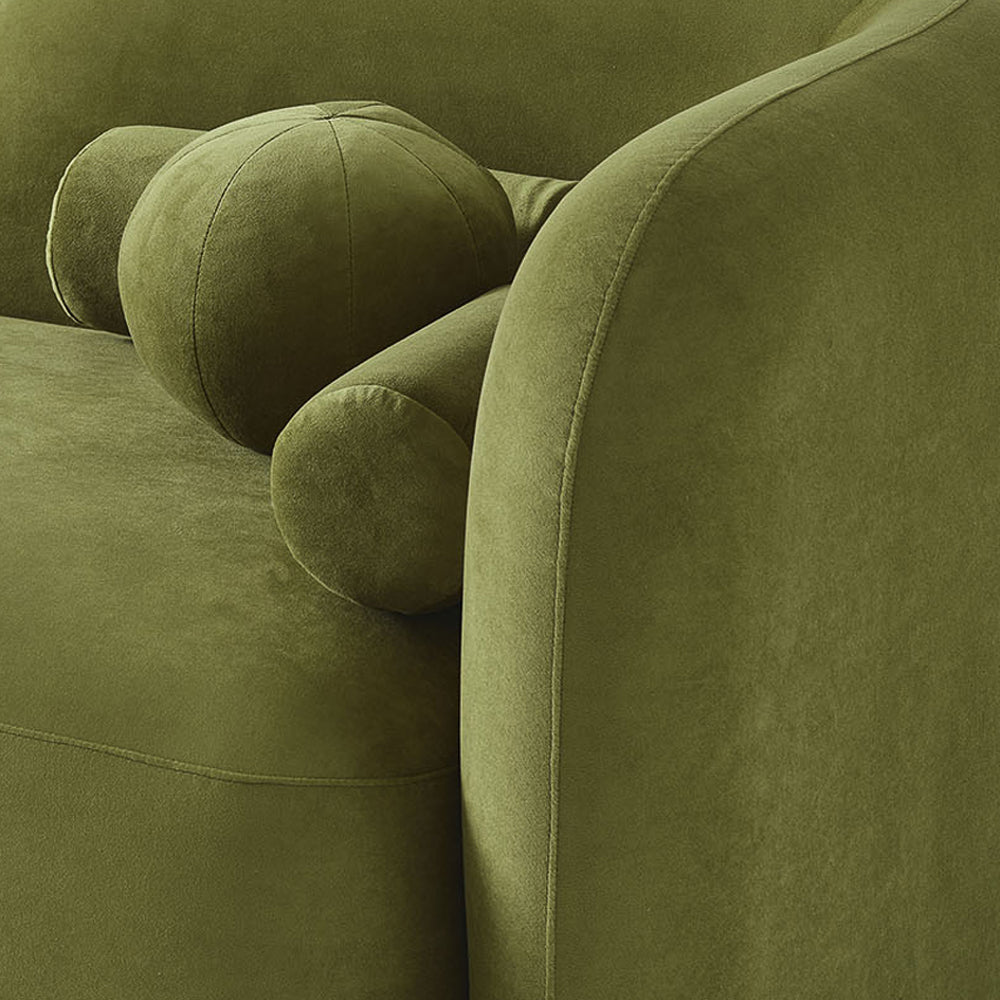 Bodrum Japandi Style Luxury Modern Velvet Fabric Curvy Sofa - MidinMod