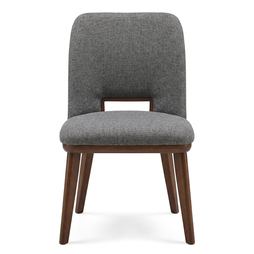 Bonney Dark Grey Fabric Dining Chairs | Modern Mid-Century Solid Wood Side Chairs | MidinMod