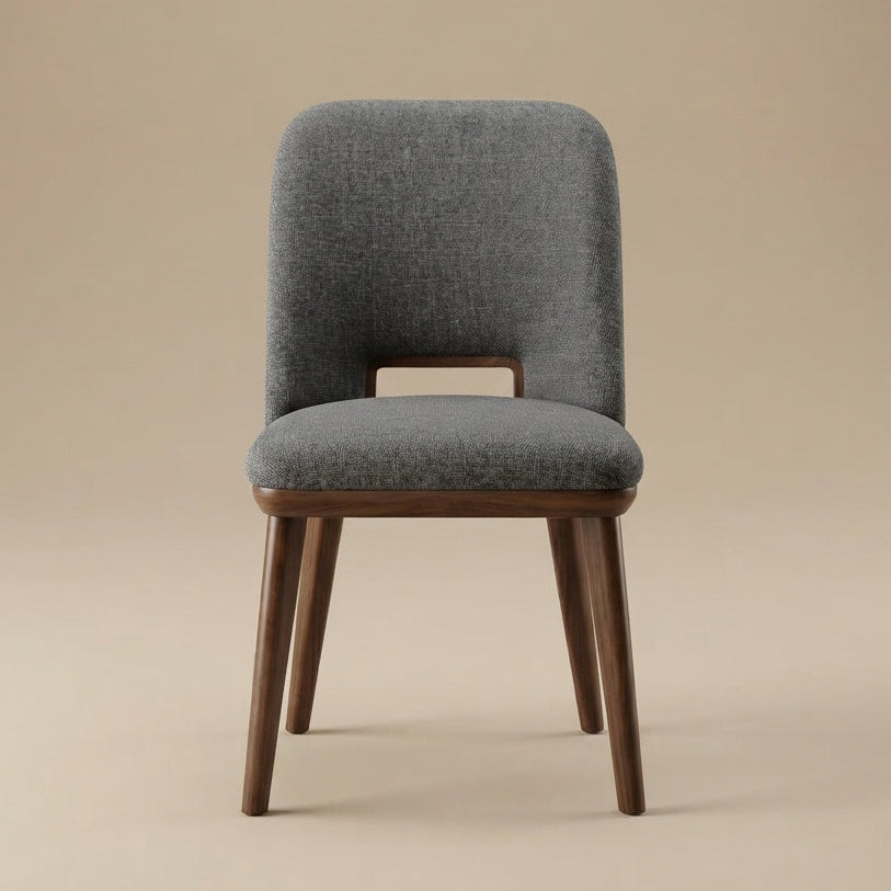 Bonney Dark Grey Fabric Dining Chairs | Modern Mid-Century Solid Wood Side Chairs | MidinMod