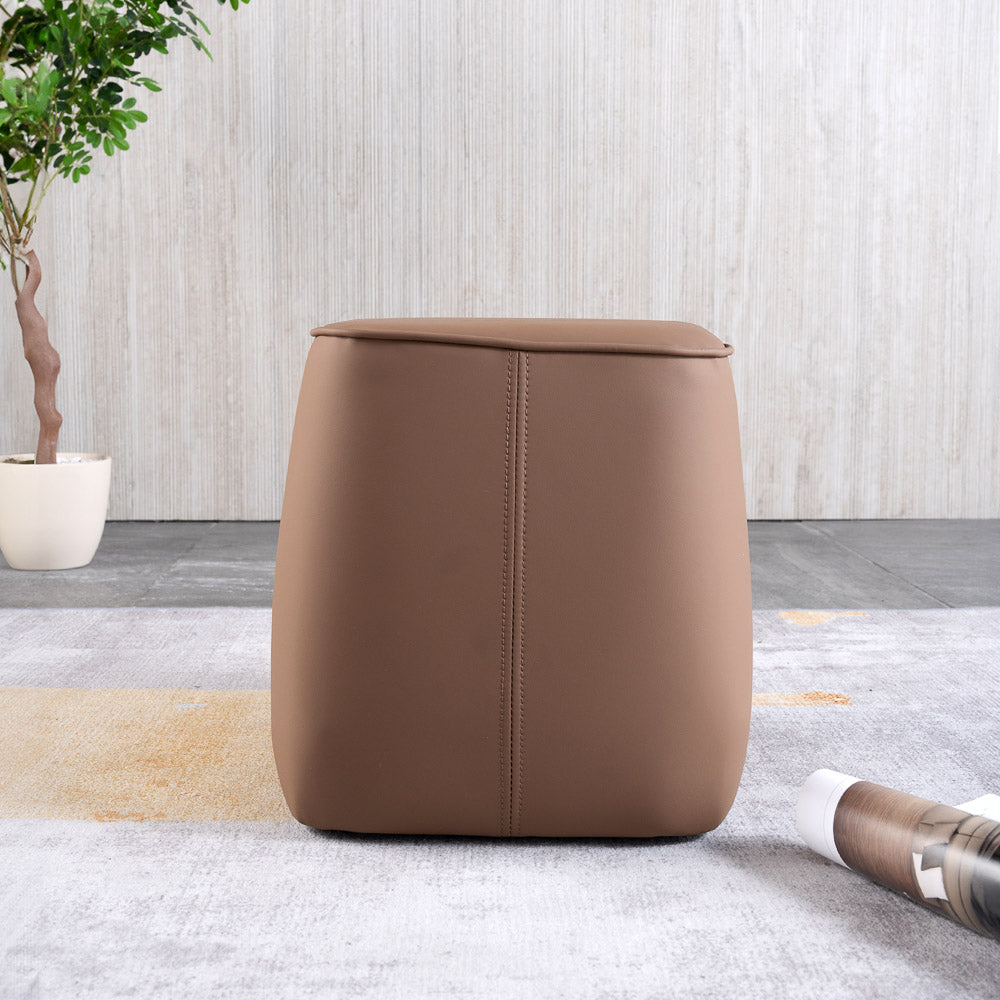 Brady Brown Vegan Leather Stool - MidinMod