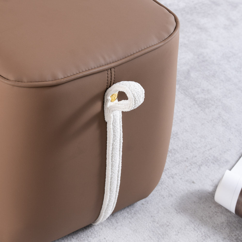 Brady Brown Vegan Leather Stool - MidinMod