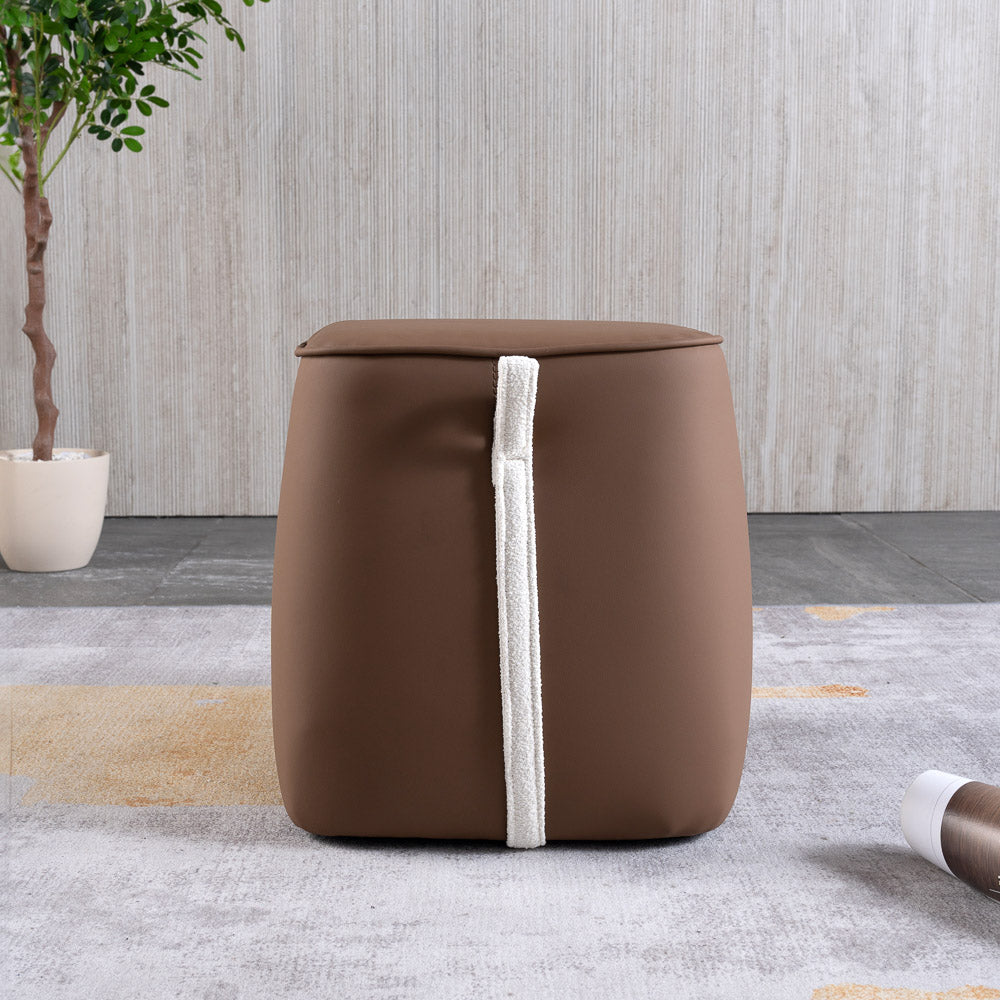 Brady Brown Vegan Leather Stool - MidinMod