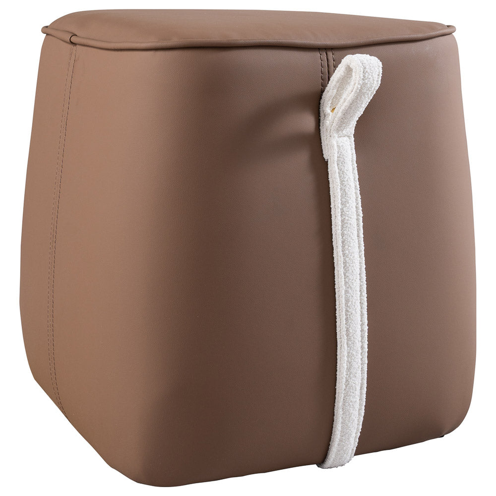 Brady Brown Vegan Leather Stool - MidinMod