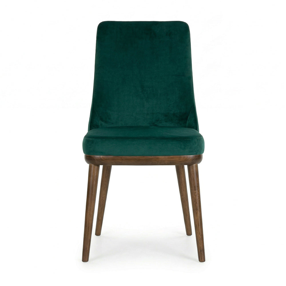 Brighton Dining Chair Emerald Green Velvet Set of 2 - MidinMod