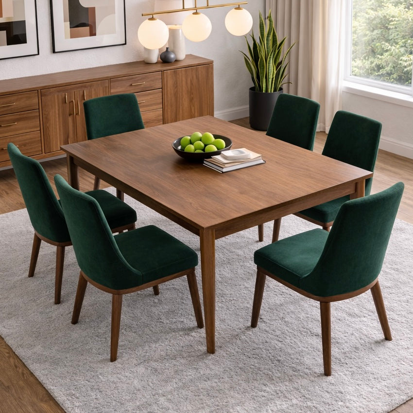 Brighton Dining Chair Emerald Green Velvet Set of 2 - MidinMod