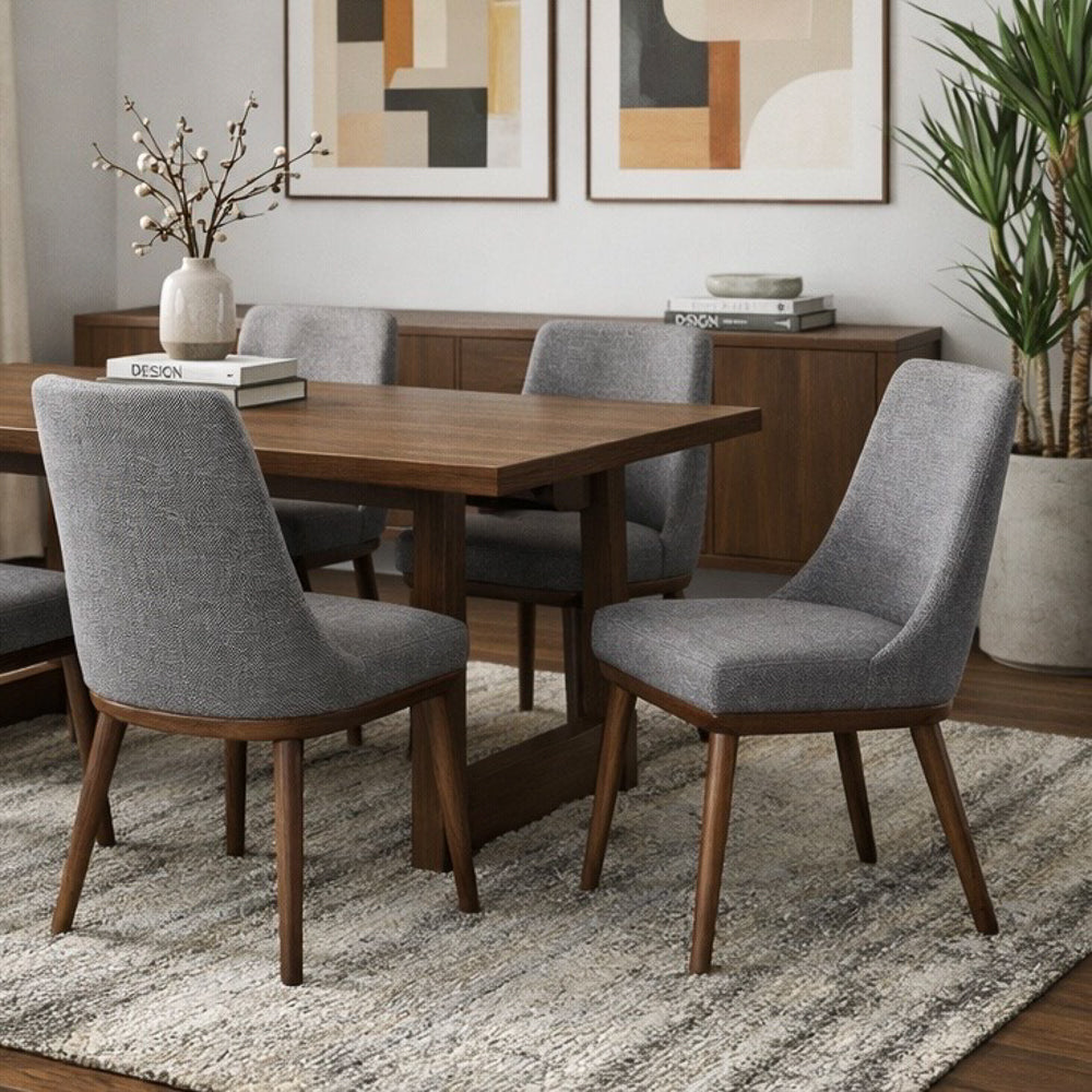 Bringhton Fabric Upholstered Modern Dining Chair Set | MidinMod