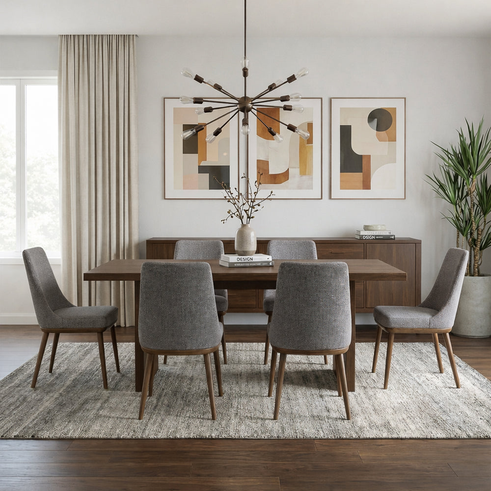 Bringhton Fabric Upholstered Modern Dining Chair Set | MidinMod