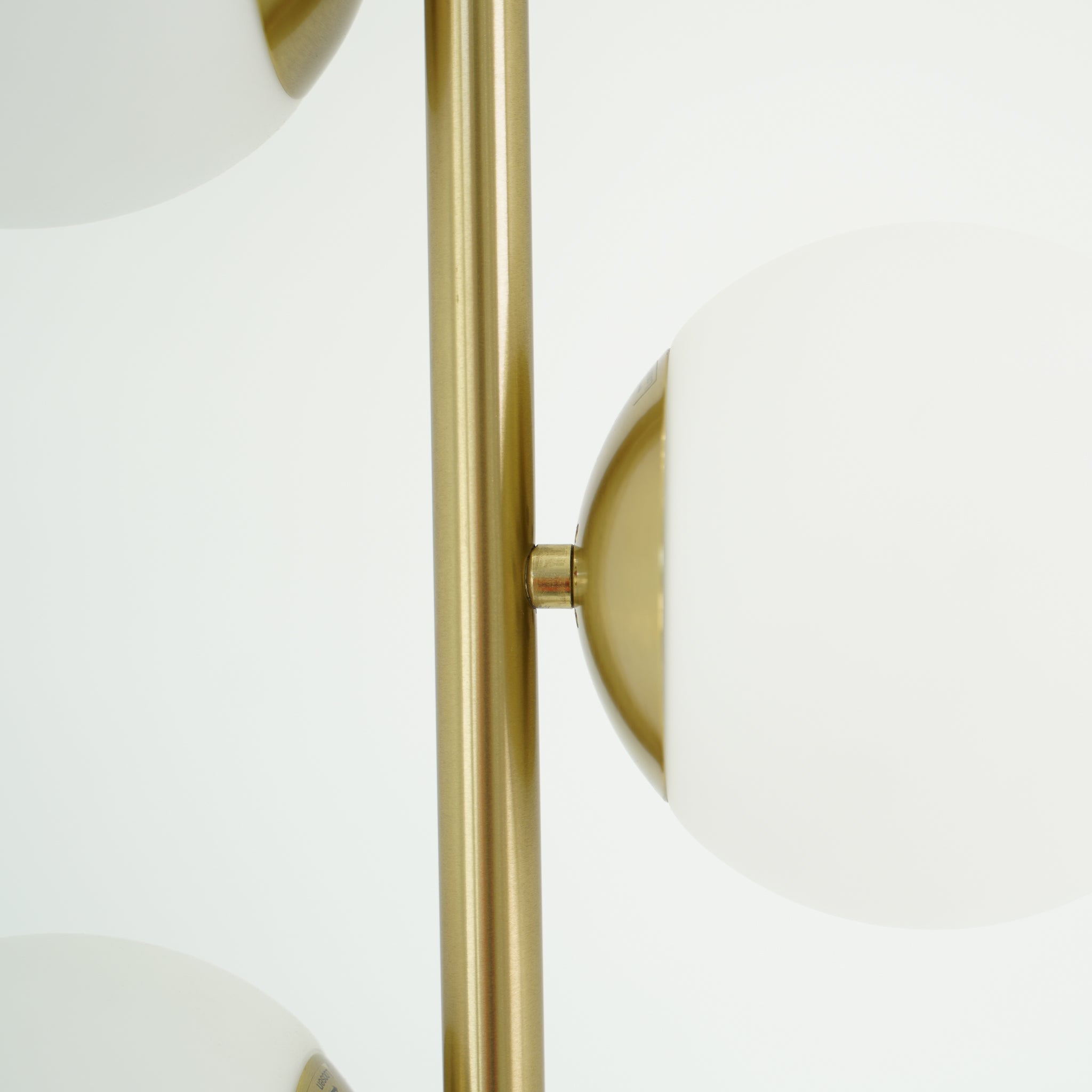Brilliance Modern Gold Brush Floor Lamp, Opal Glass Shades and Round Metal Base
