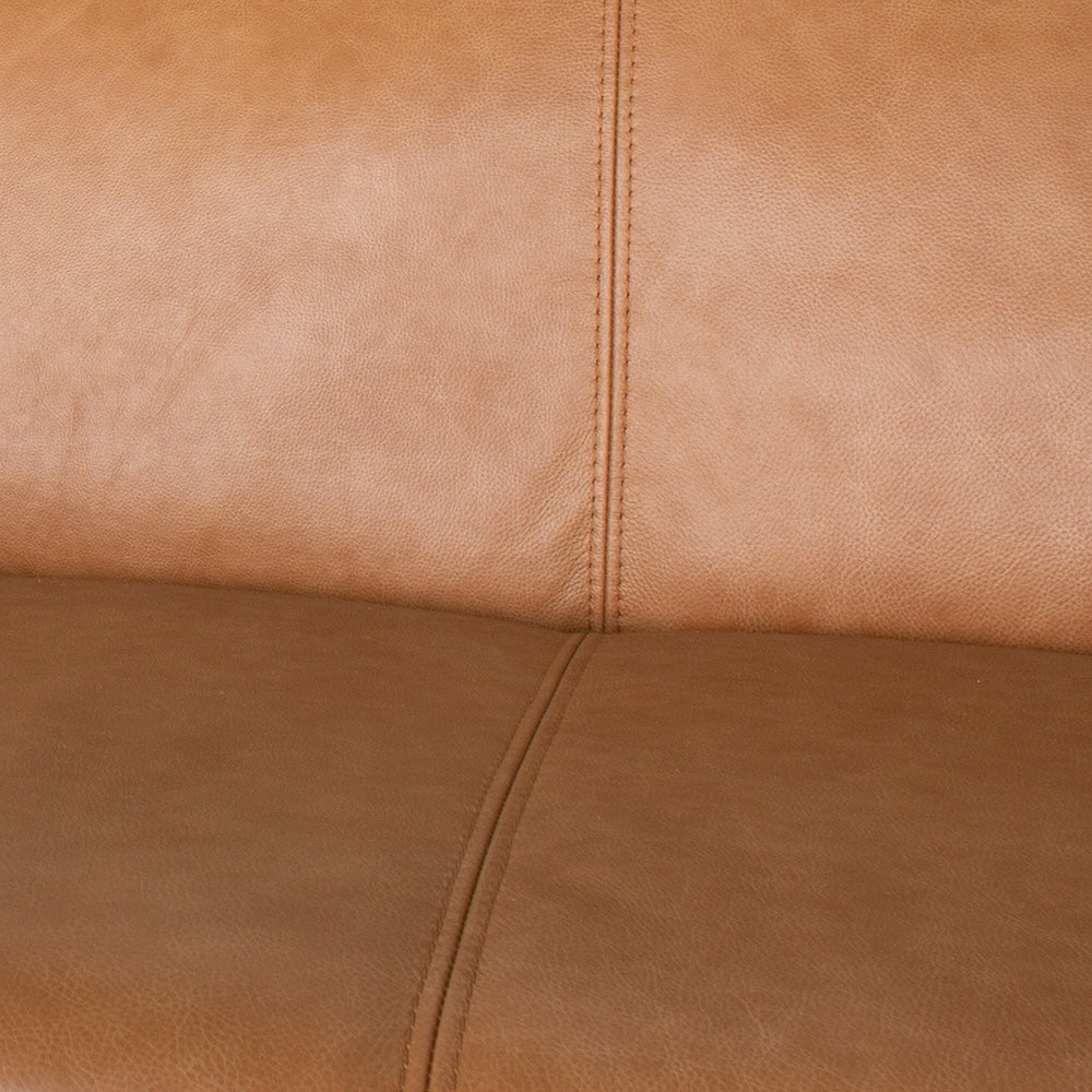 Brooklyn Mid-Century Modern Cognac Genuine Leather Sofa - MidinMod