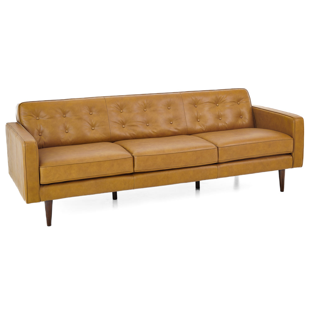 Broxton Tan Leather Sofa - MidinMod