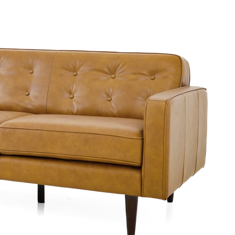 Broxton Tan Leather Sofa - MidinMod