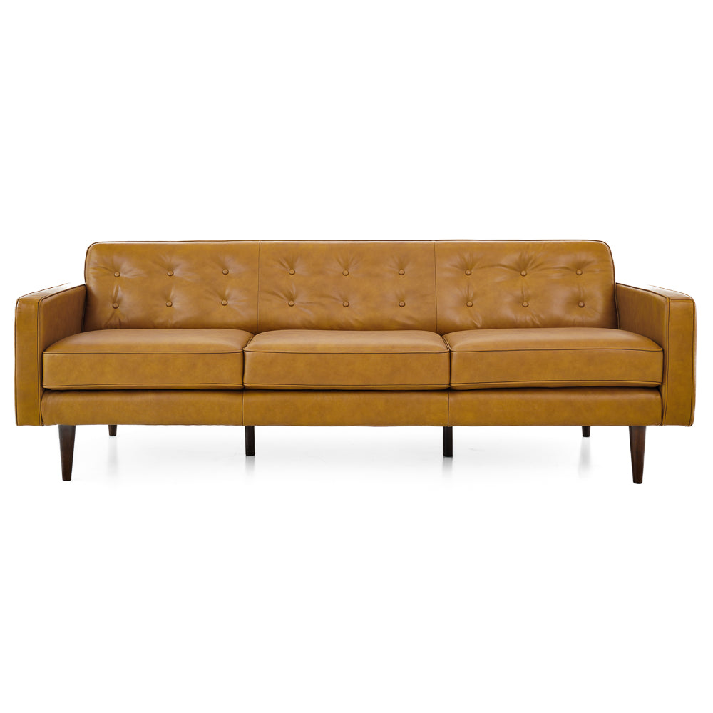 Broxton Tan Leather Sofa - MidinMod