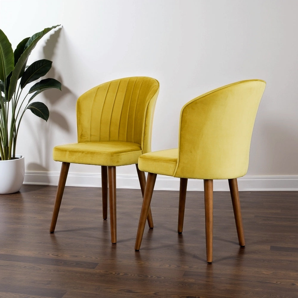 Calvin Gold Velvet Dining Chair - MidinMod