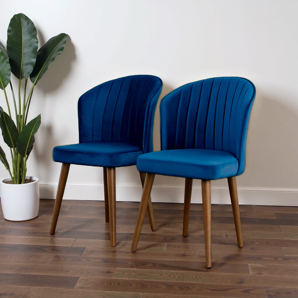 Calvin Navy Blue Velvet Dining Chair - MidinMod