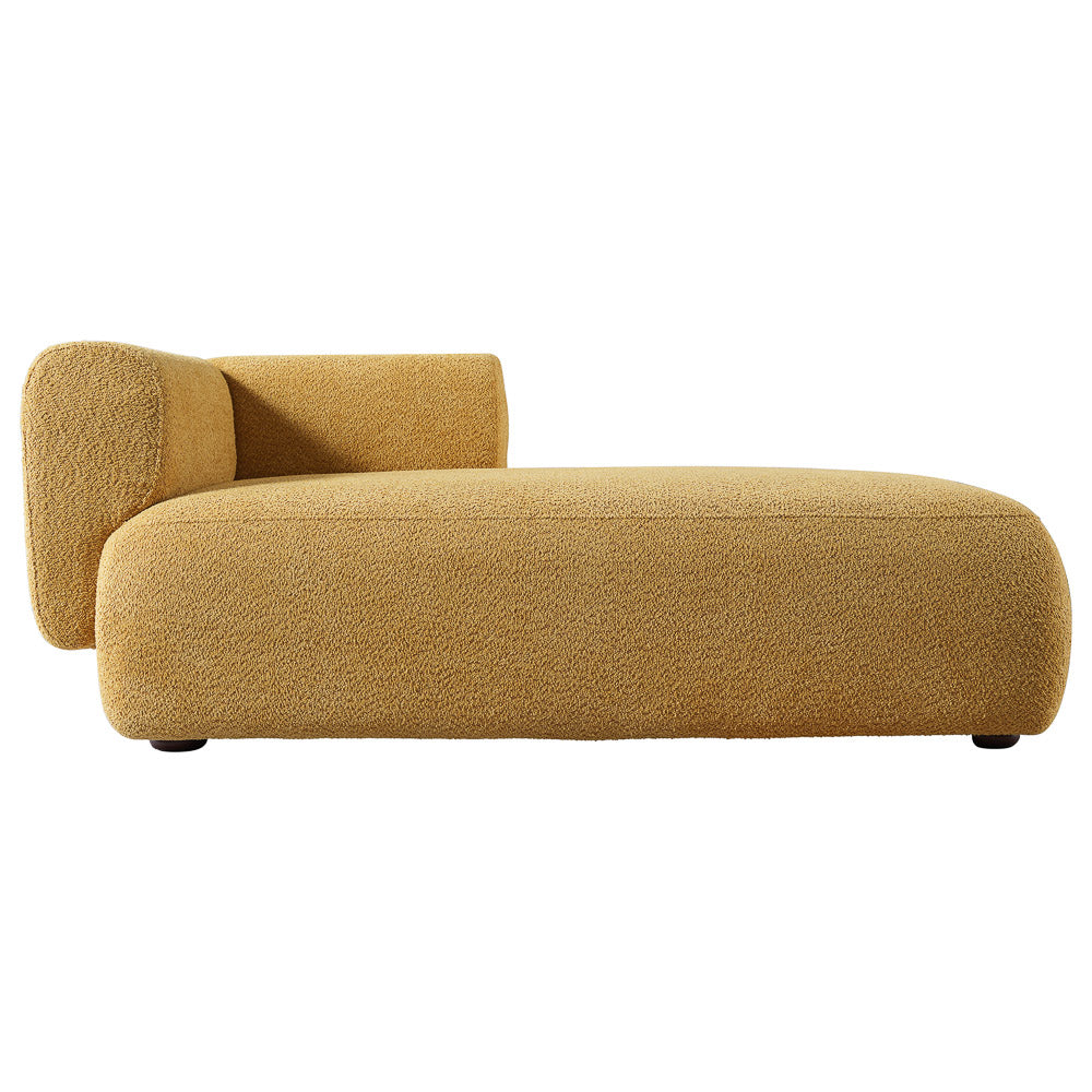 Canton Yellow Boucle Chaise Lounge