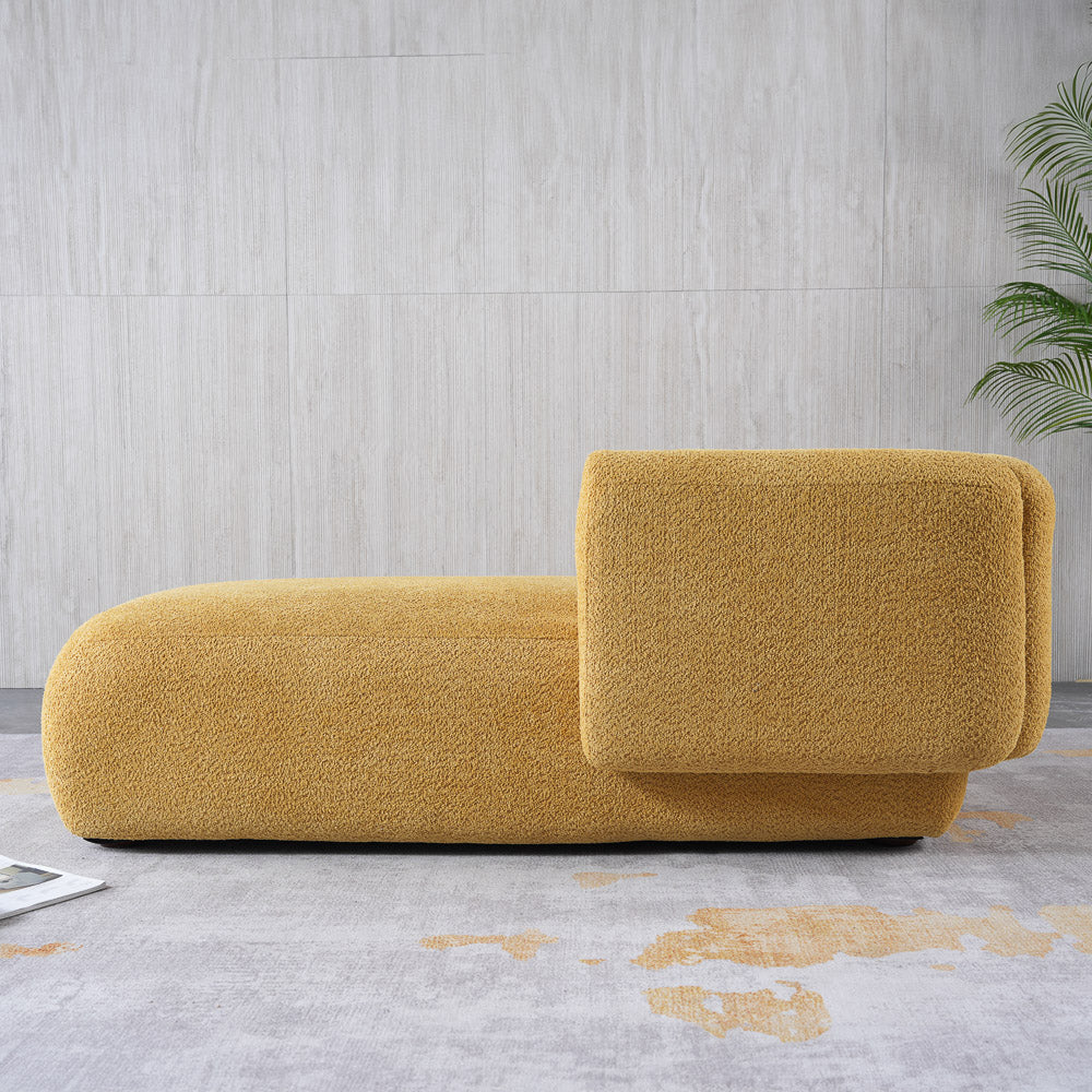 Canton Yellow Boucle Chaise Lounge