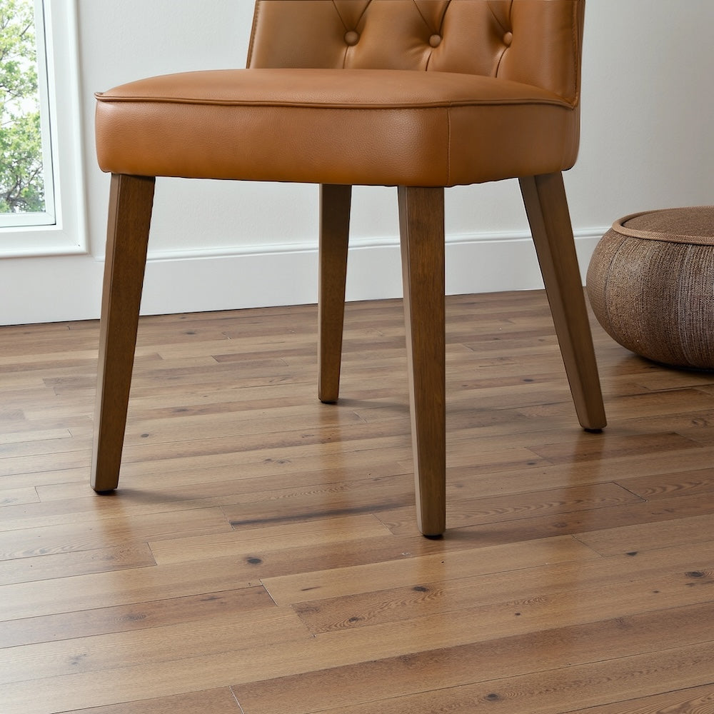 Carter Cognac Vegan Leather Dining Chair -MidinMod
