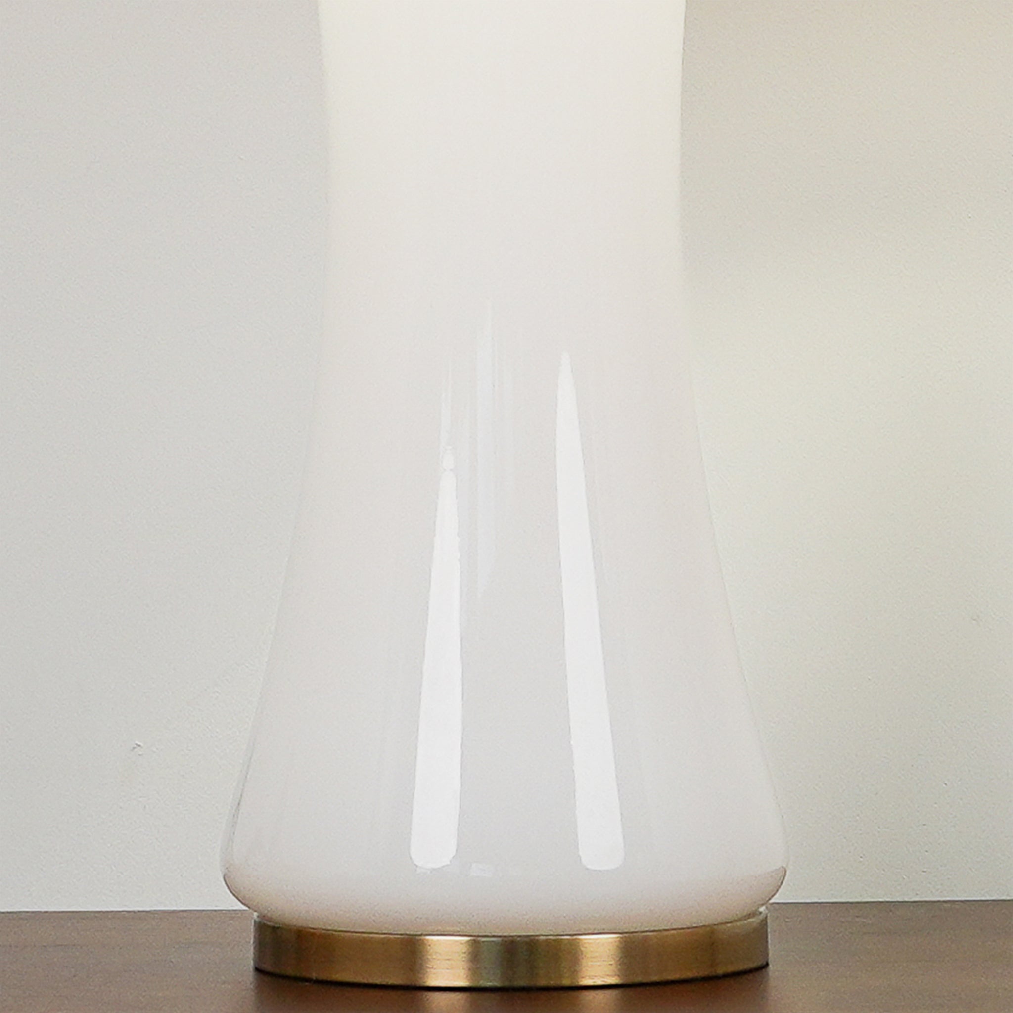 Cascade Glass Lamp Golden Base Off White Glass Table Lamp