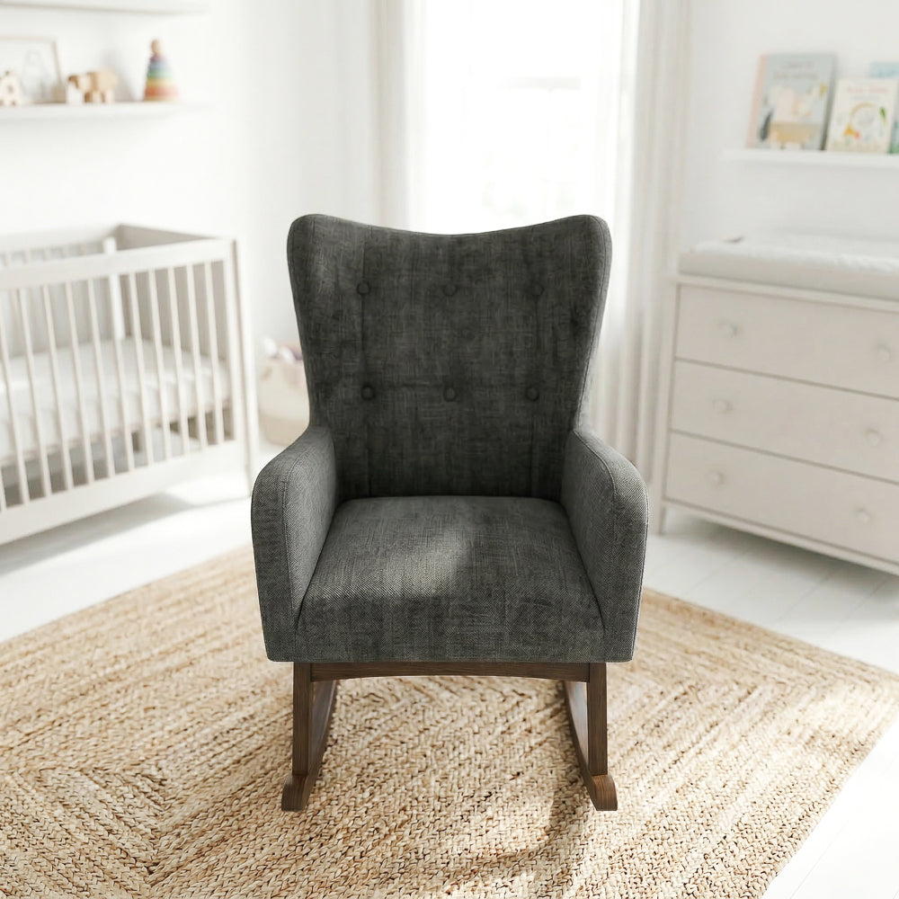 Charlotte Rocking Chair | Performance Fabric & Solid Wood Base | MidinMod