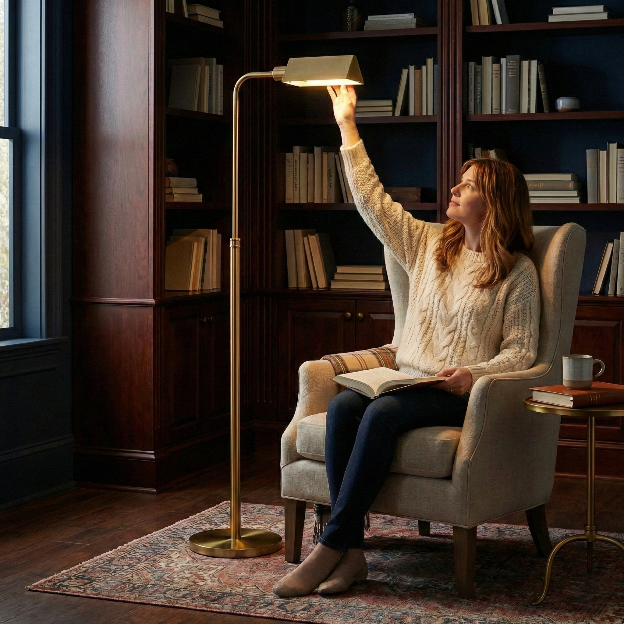 Charm Modern Gold and White Floor Lamp with Dual-Tone Metallic Shade | MidinMod