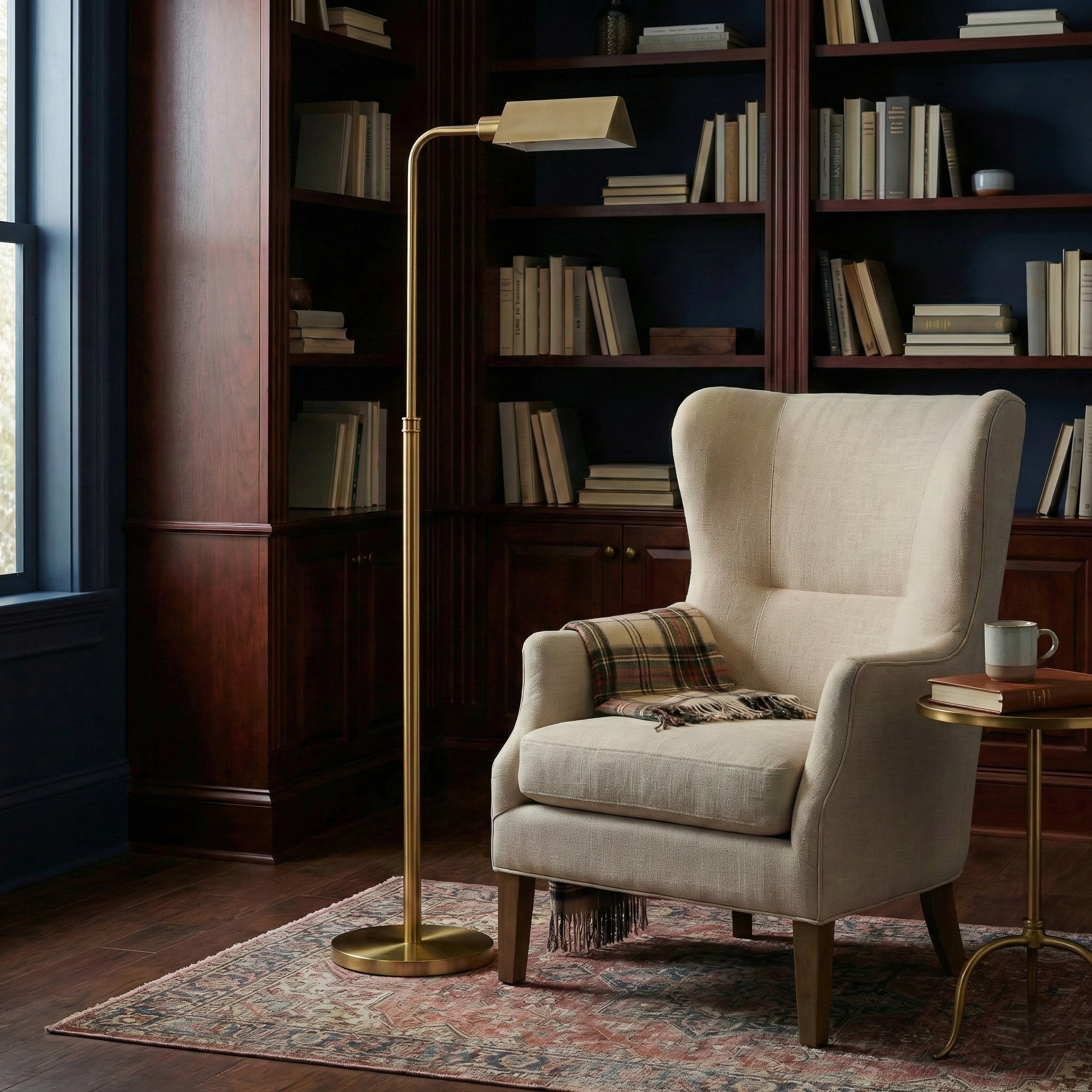 Charm Modern Gold and White Floor Lamp with Dual-Tone Metallic Shade | MidinMod