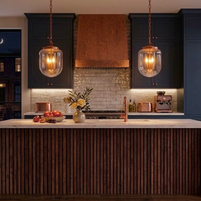 Clarity Pendant Lamp in Coarse Gold and Clear Glass | MidinMod
