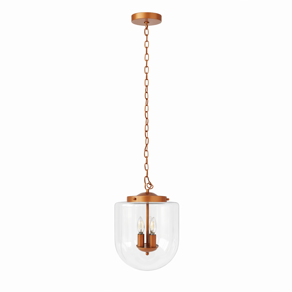 Clarity Pendant Lamp in Coarse Gold and Clear Glass | MidinMod