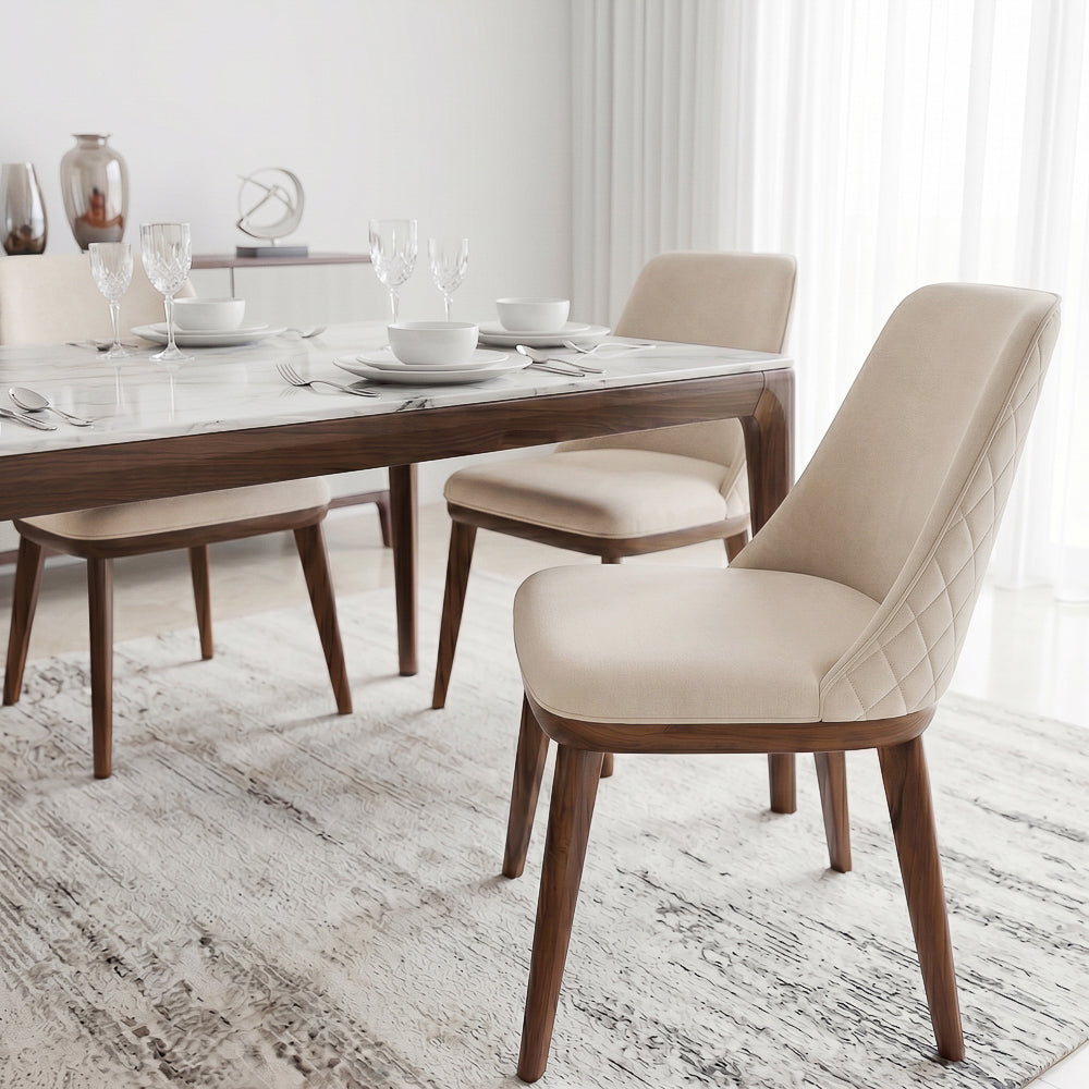 Cloud Modern Velvet Dining Chair | Solid Wood Frame & Tapered Legs | MidinMod