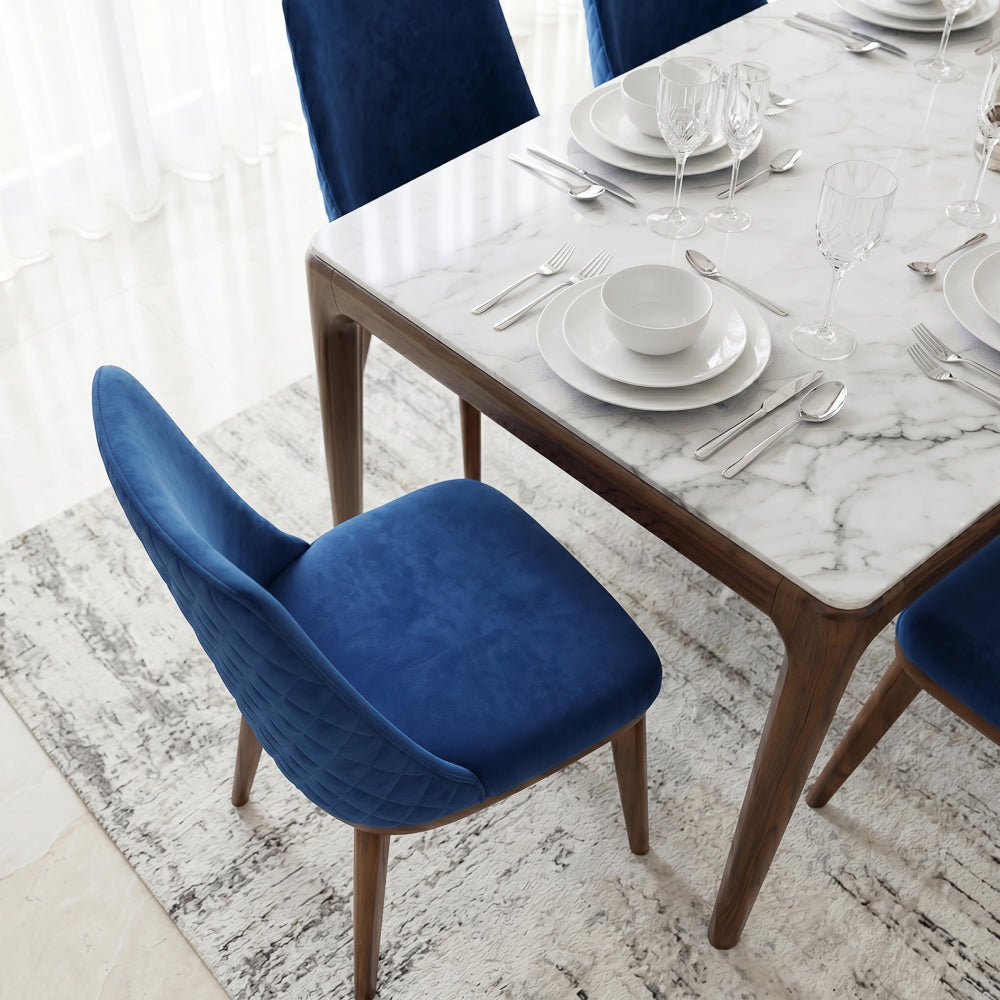 Cloud Modern Velvet Dining Chair | Solid Wood Frame & Tapered Legs | MidinMod