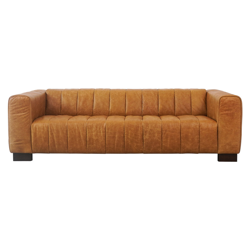 Colton Waxy Tan Leather Sofa - MidinMod