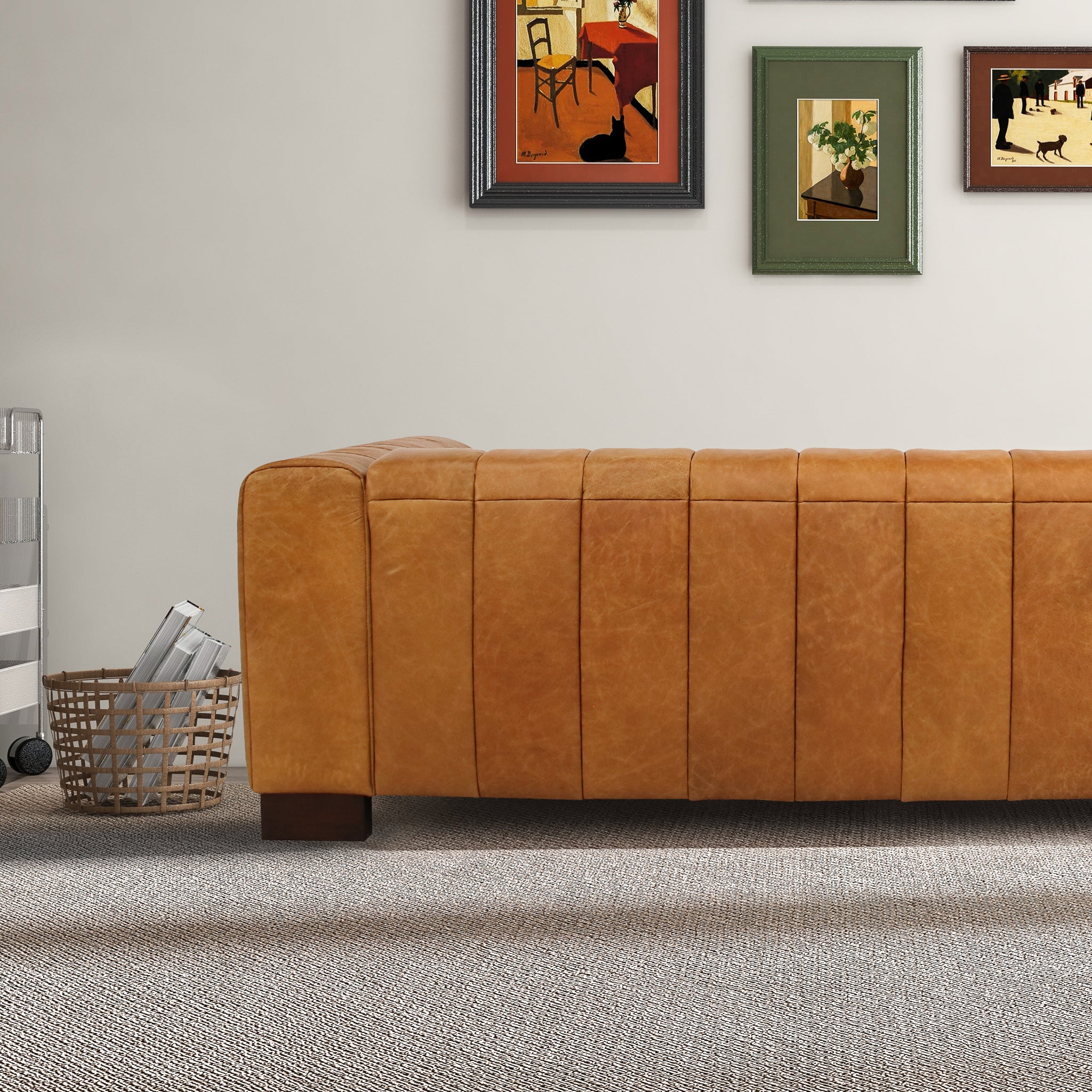 Colton Waxy Tan Leather Sofa - MidinMod