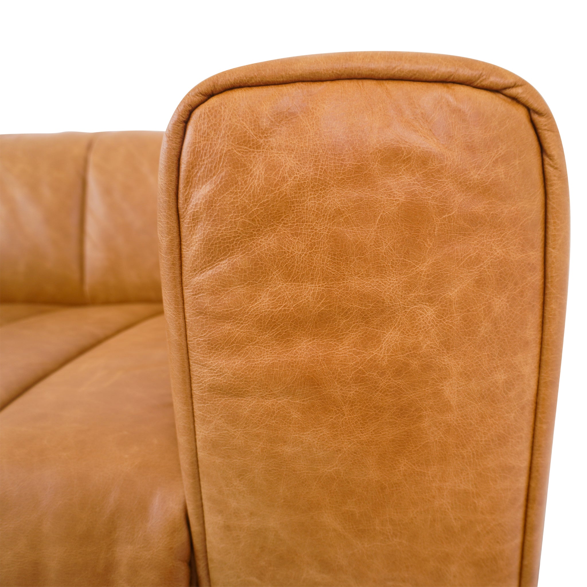 Colton Waxy Tan Leather Sofa - MidinMod