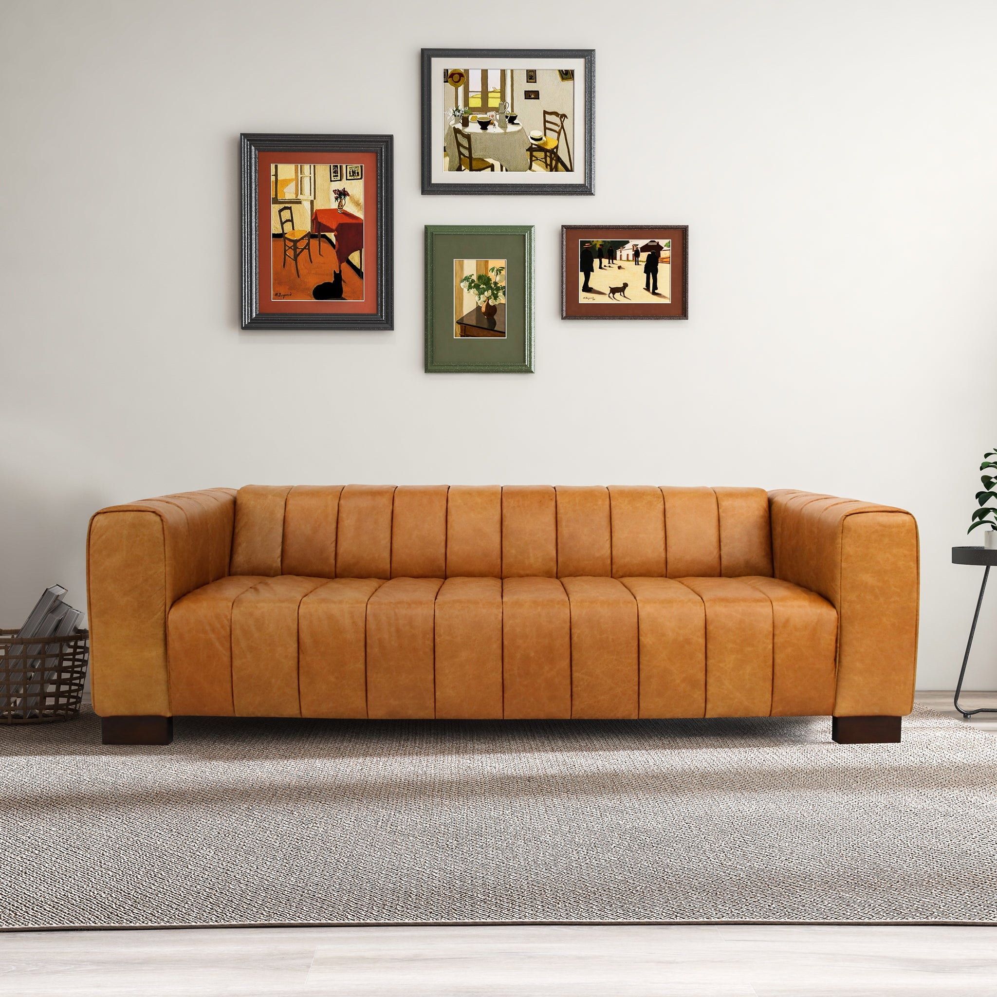 Colton Waxy Tan Leather Sofa - MidinMod