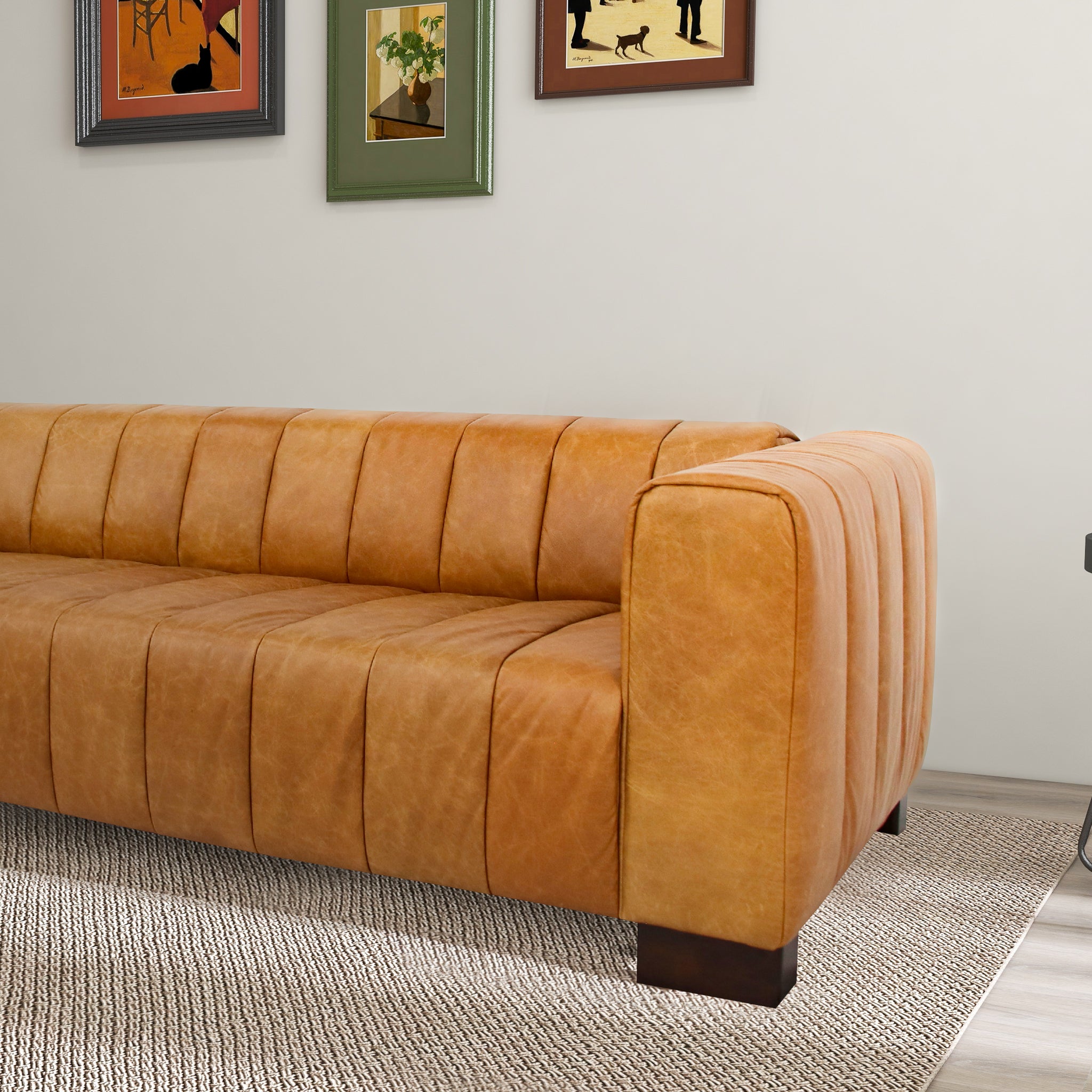 Colton Waxy Tan Leather Sofa - MidinMod