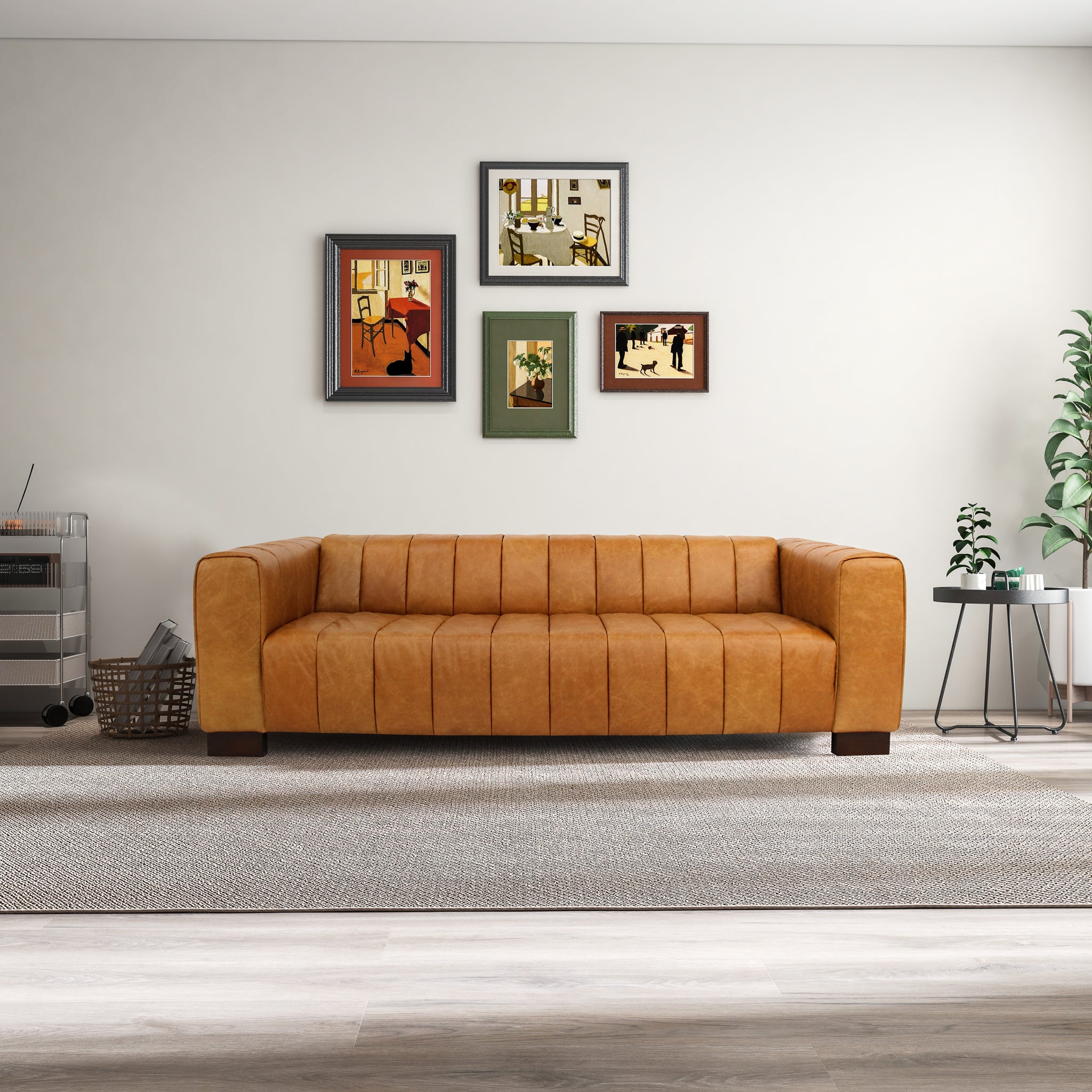 Colton Waxy Tan Leather Sofa - MidinMod