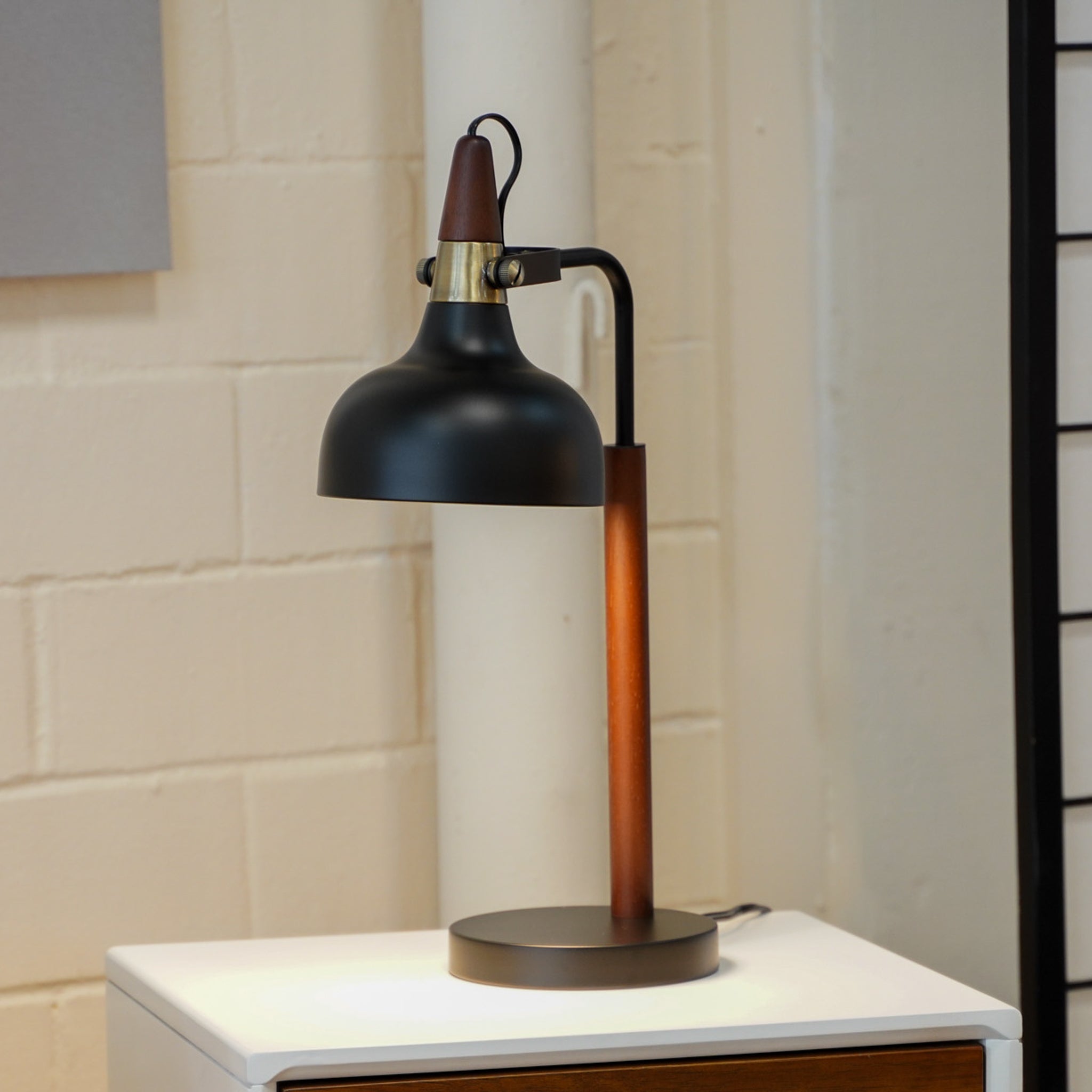 Cosmos Black Toilet Plug Table Lamp with Cone Shade