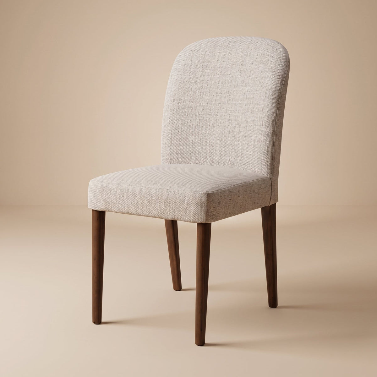 Coup Modern Beige Fabric Dining Chair Set | Mid-Century Wood Frame | MidinMod