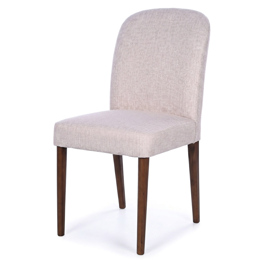 Coup Modern Beige Fabric Dining Chair Set | Mid-Century Wood Frame | MidinMod