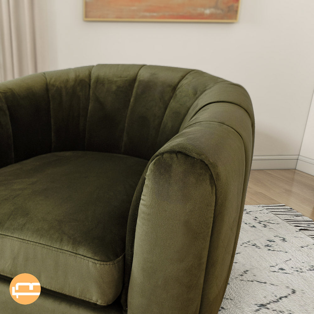 Covington Green Velvet Swivel Chair - MidinMod