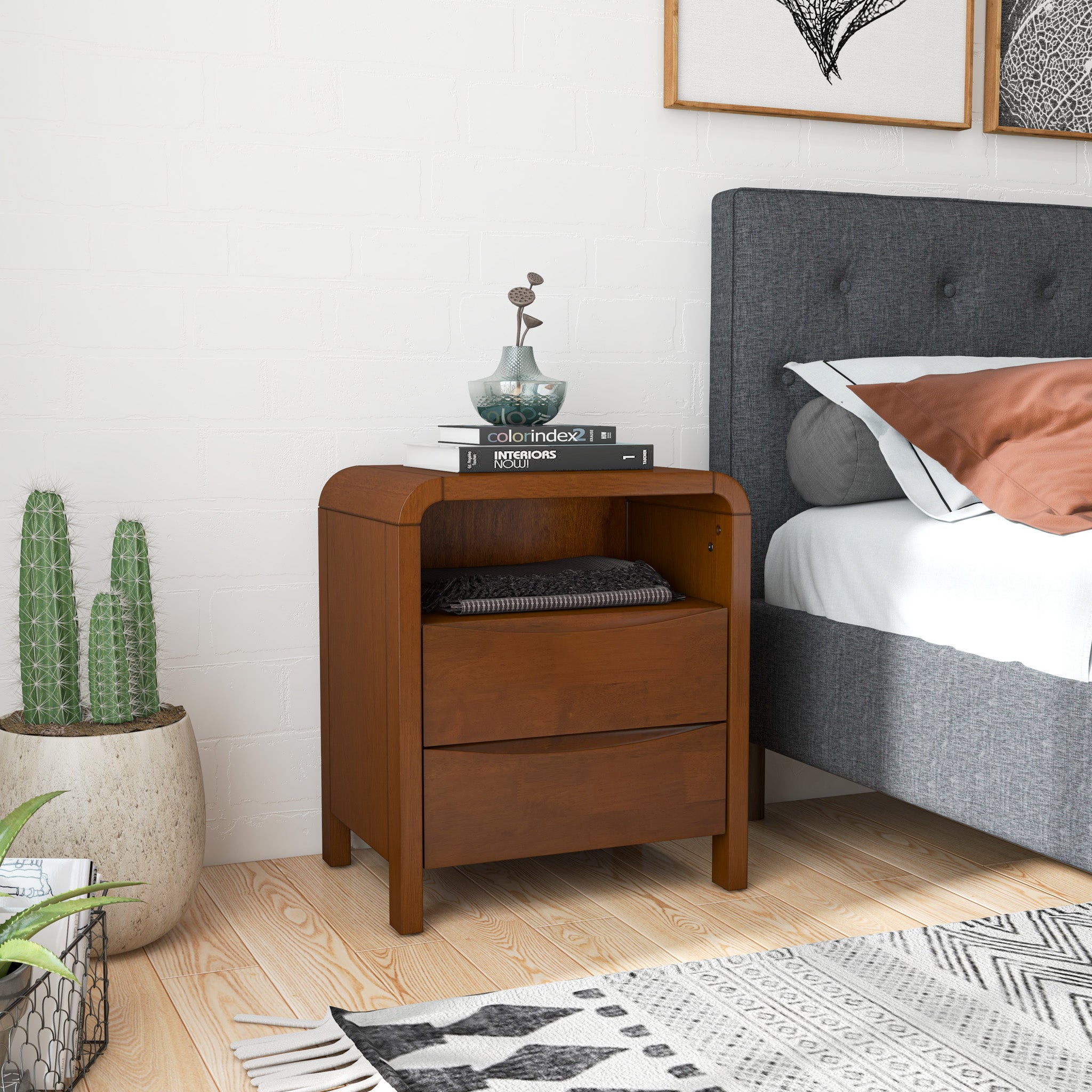 Danbury Night Stand with 2 Drawers - MidinMod
