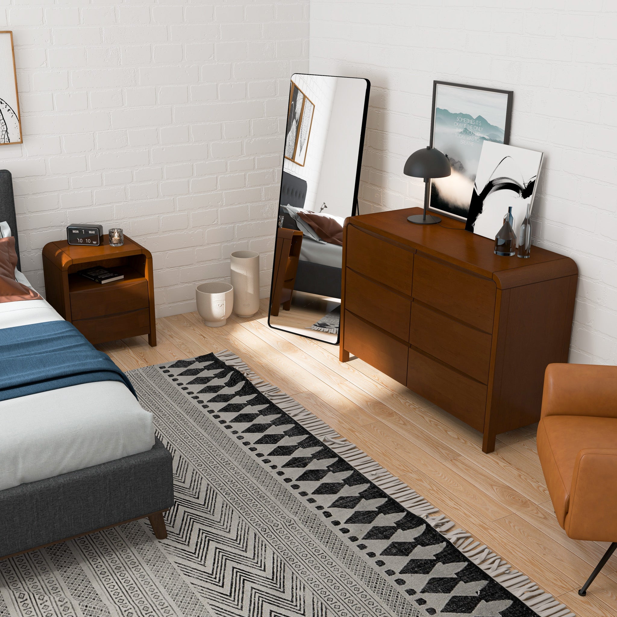 Danbury Night Stand with 2 Drawers - MidinMod