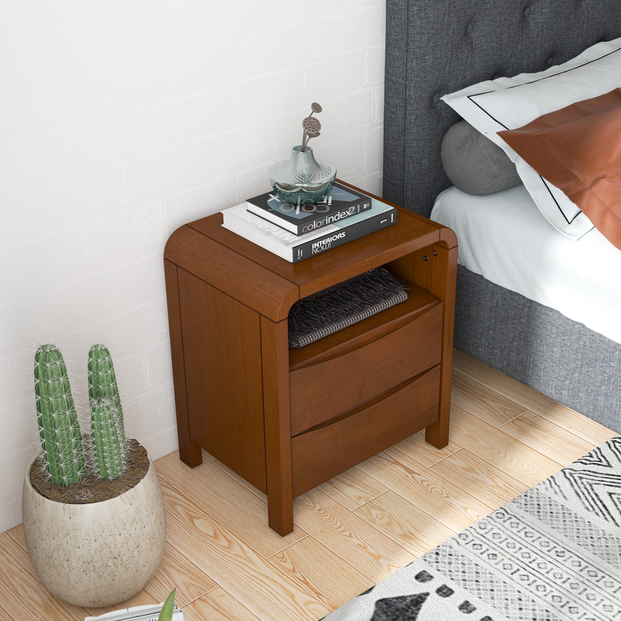 Danbury Night Stand with 2 Drawers - MidinMod