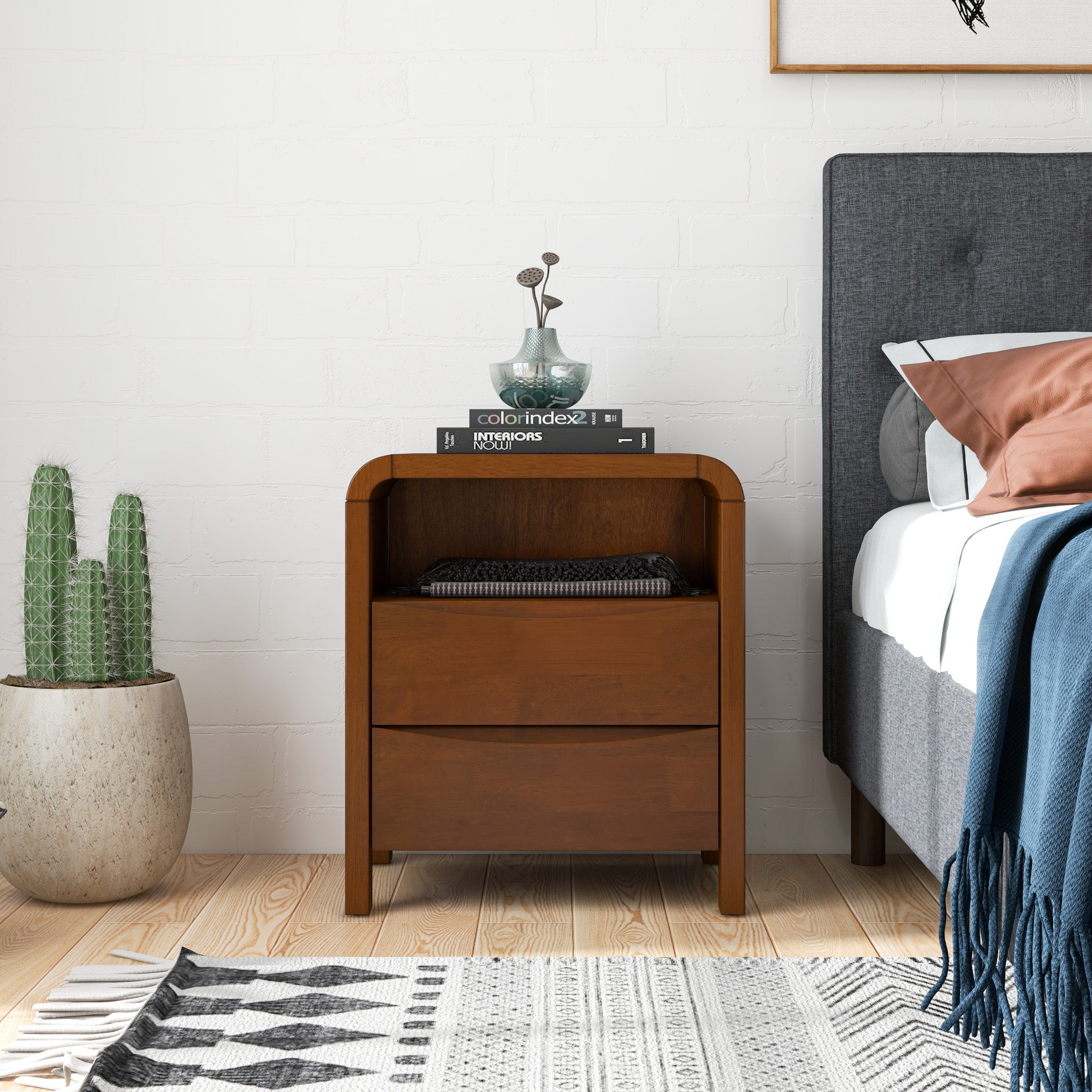 Danbury Night Stand with 2 Drawers - MidinMod