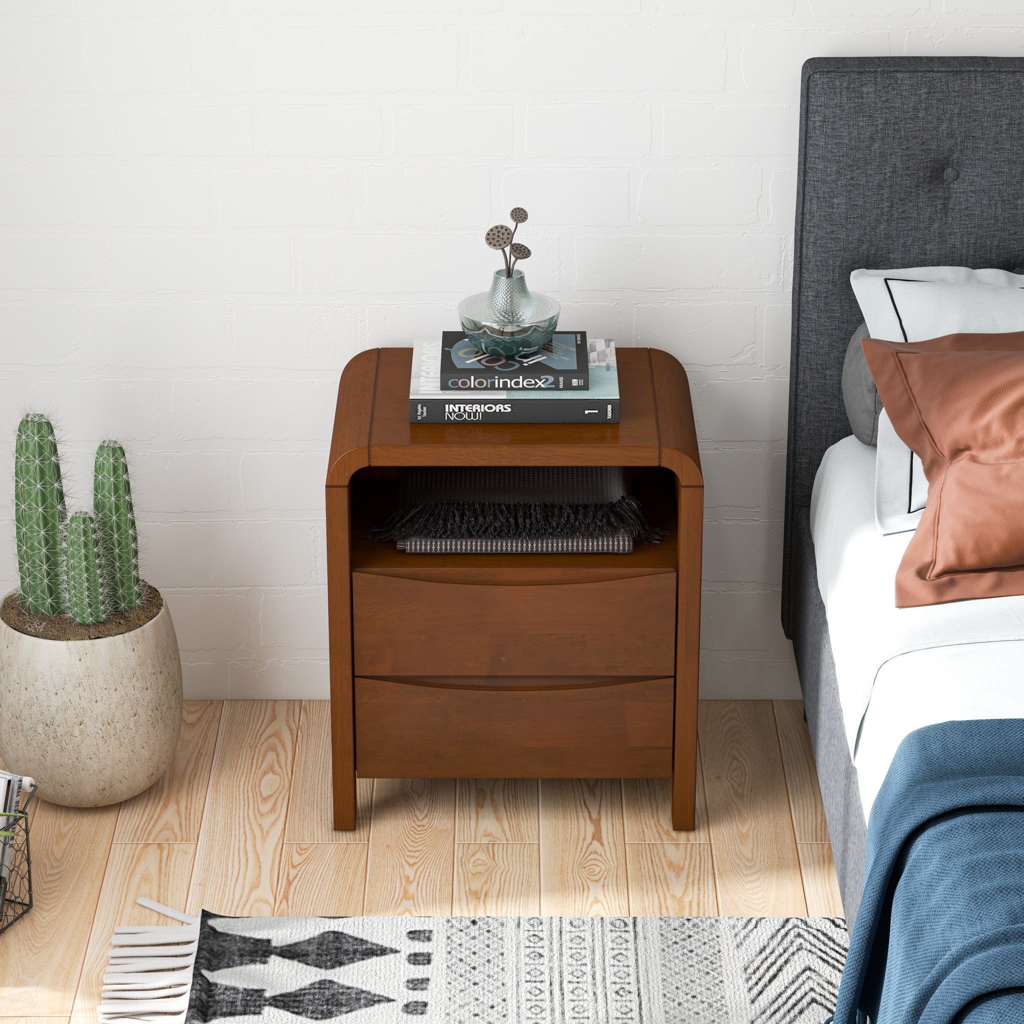 Danbury Night Stand with 2 Drawers - MidinMod