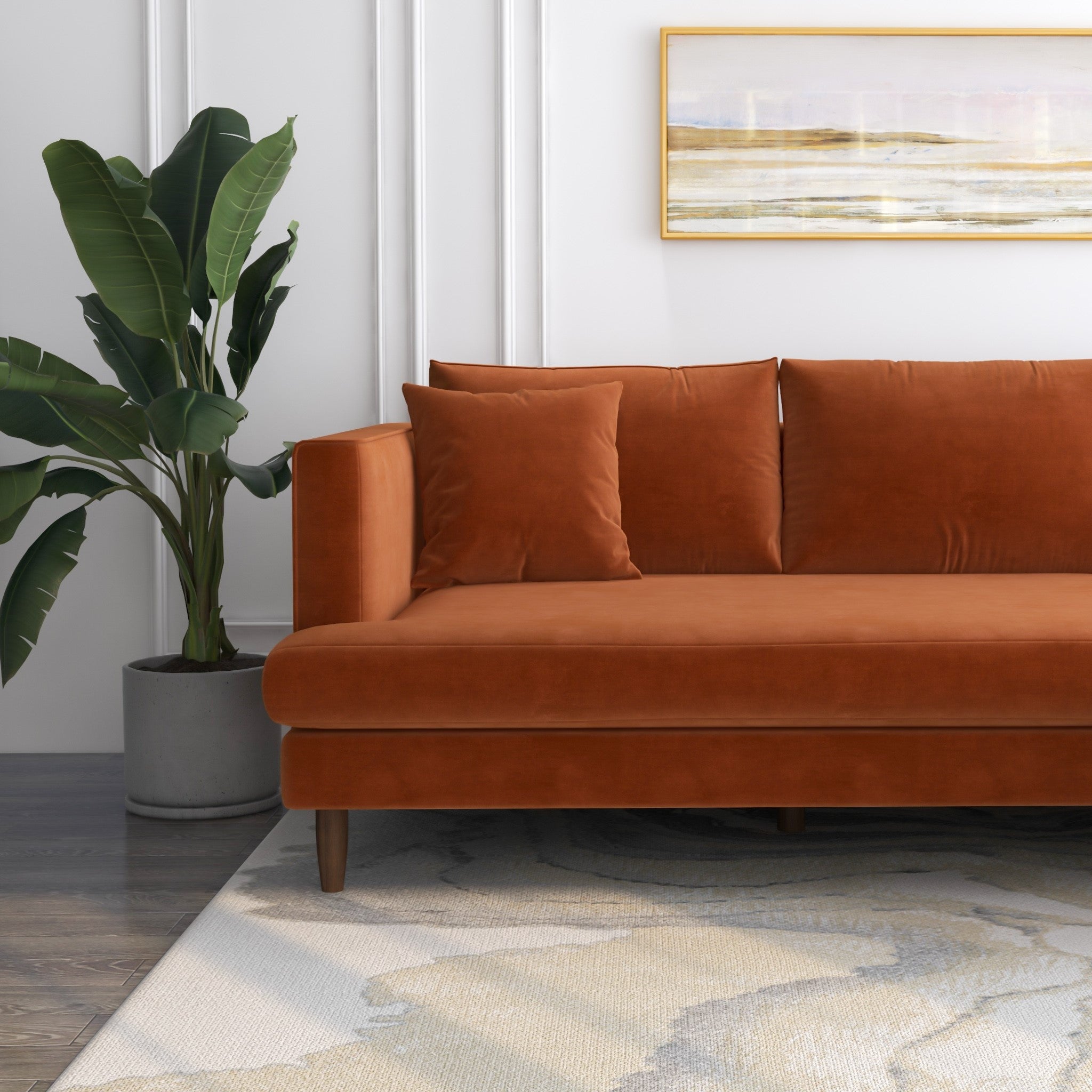 Delano Mid-Century Modern Velvet Sectional Sofa - MidinMod
