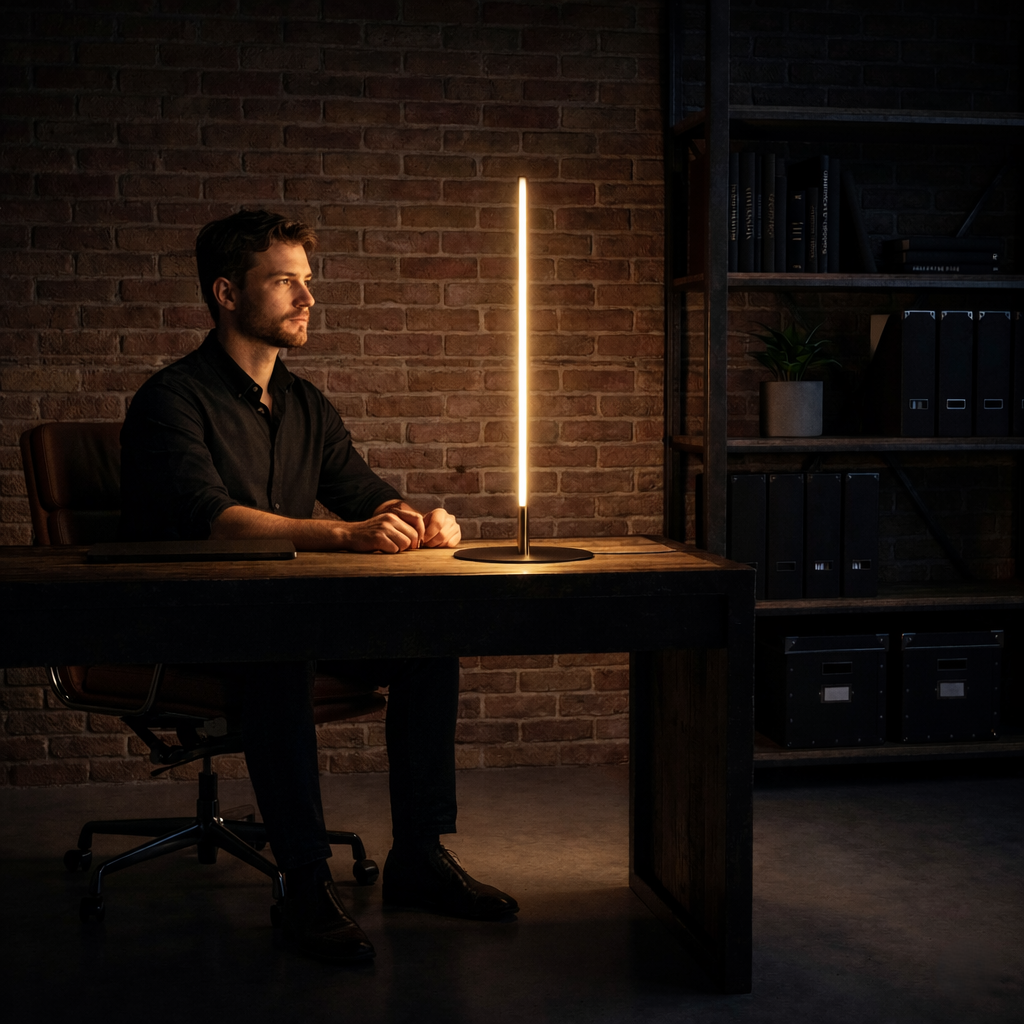 Dimond LED Table Lamp | Sleek Black with Round Metal Base | MidinMod