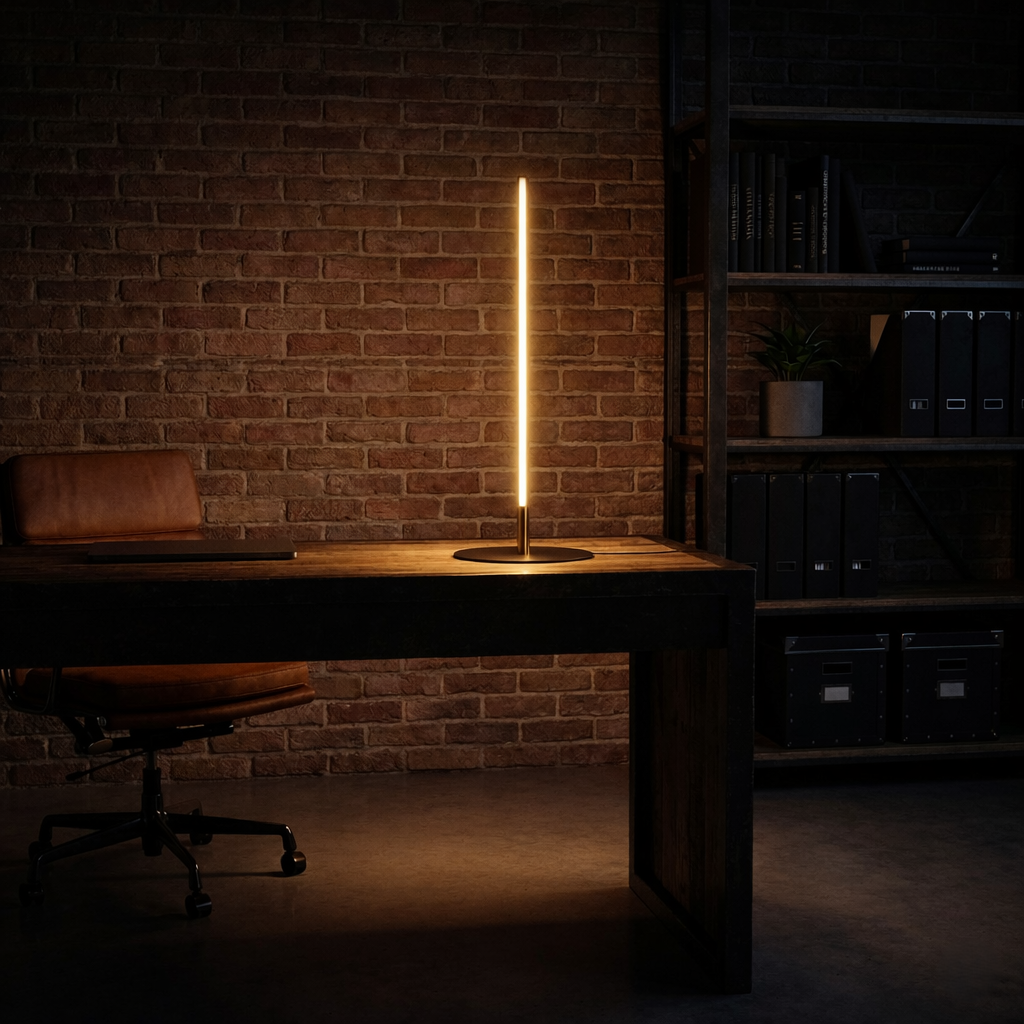 Dimond LED Table Lamp | Sleek Black with Round Metal Base | MidinMod