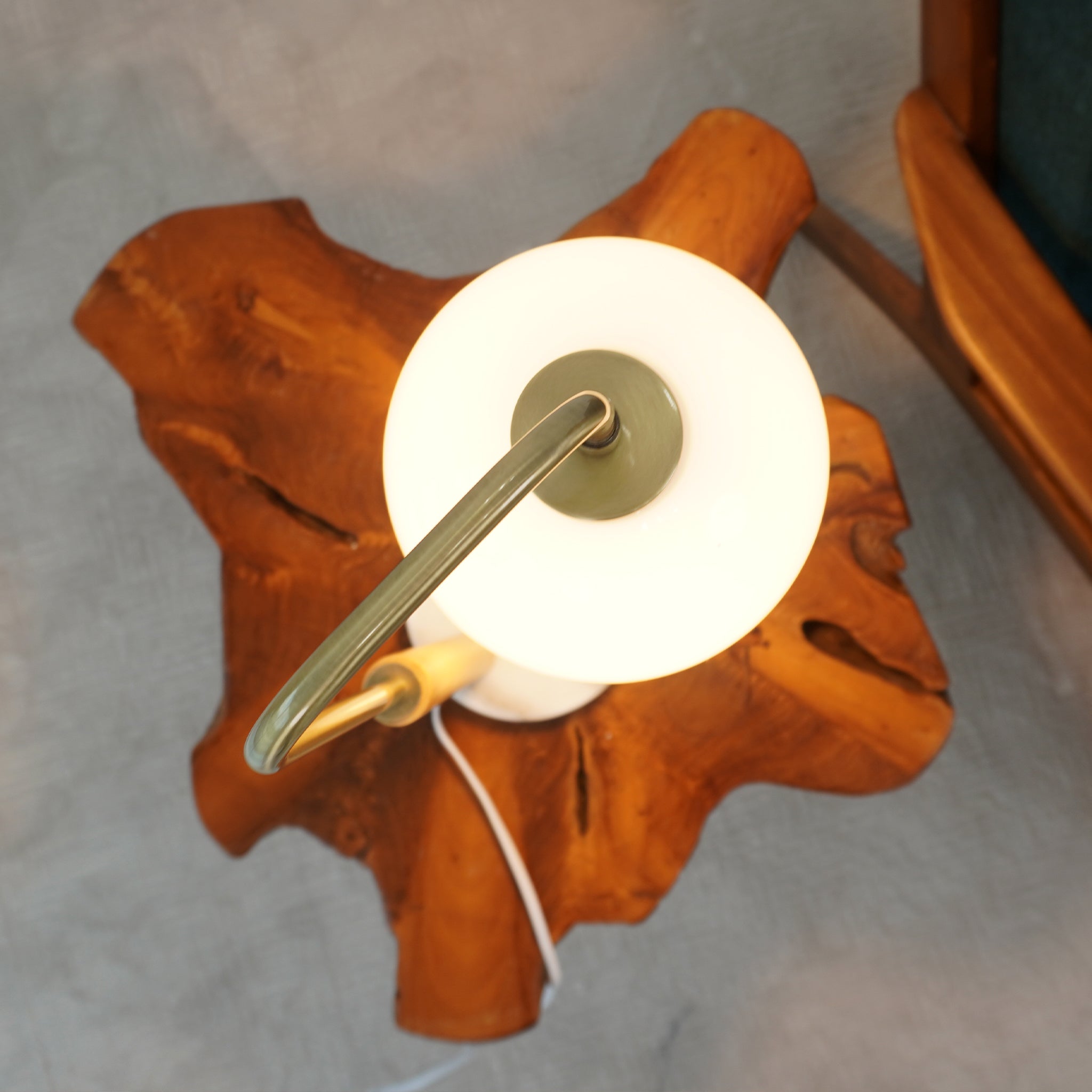 Dione White Globe Lampshade Table Lamp with Marble Base