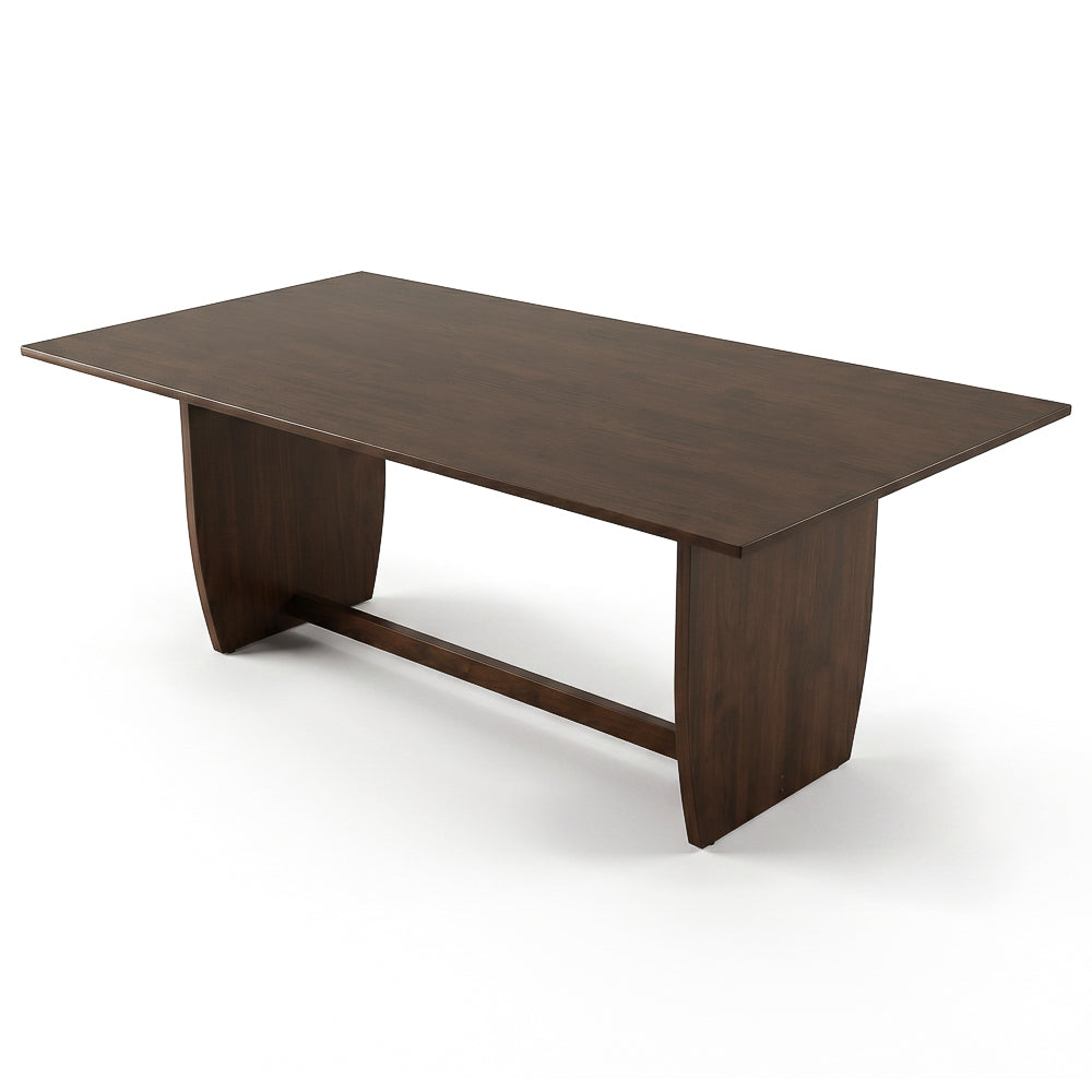 Donna Solid Wood Dining Table with Sculptural Trestle Base – Walnut Finish | MidinMod