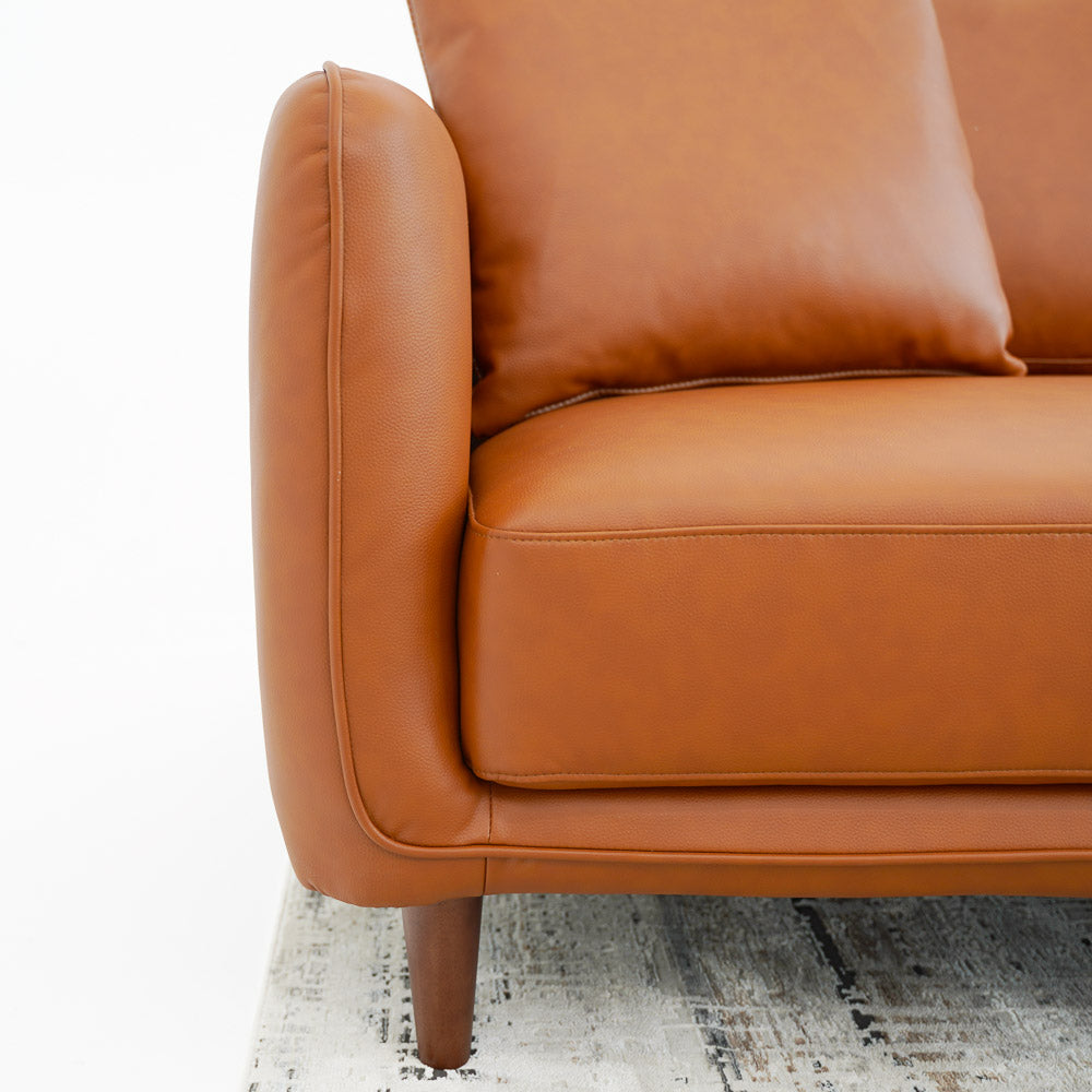 Draper Sectional Right - Cognac Vegan Leather